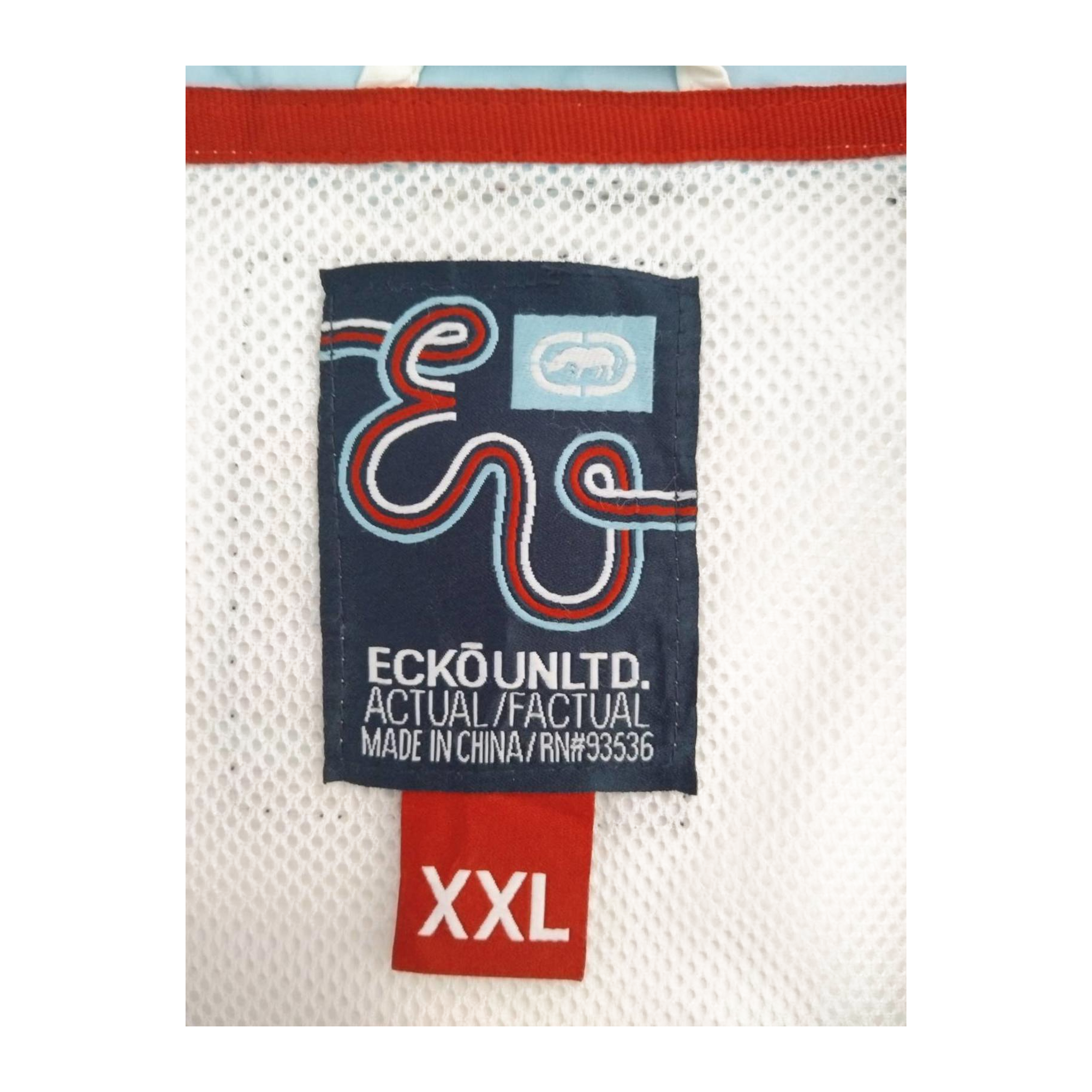 1786 Ecko Y2K Hip Hop Full Zip Windbreaker White XXL