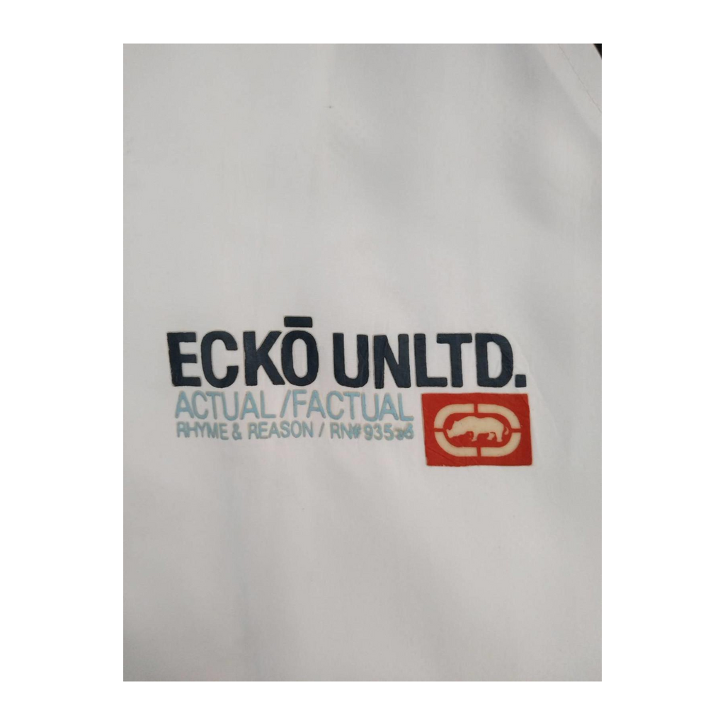 1786 Ecko Y2K Hip Hop Full Zip Windbreaker White XXL