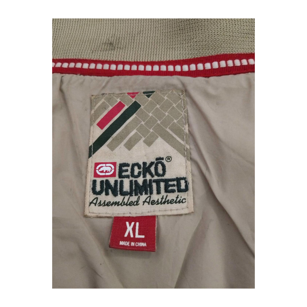1921 Ecko Unltd Y2K Hip Hop Full Zip Windbreaker Beige XL