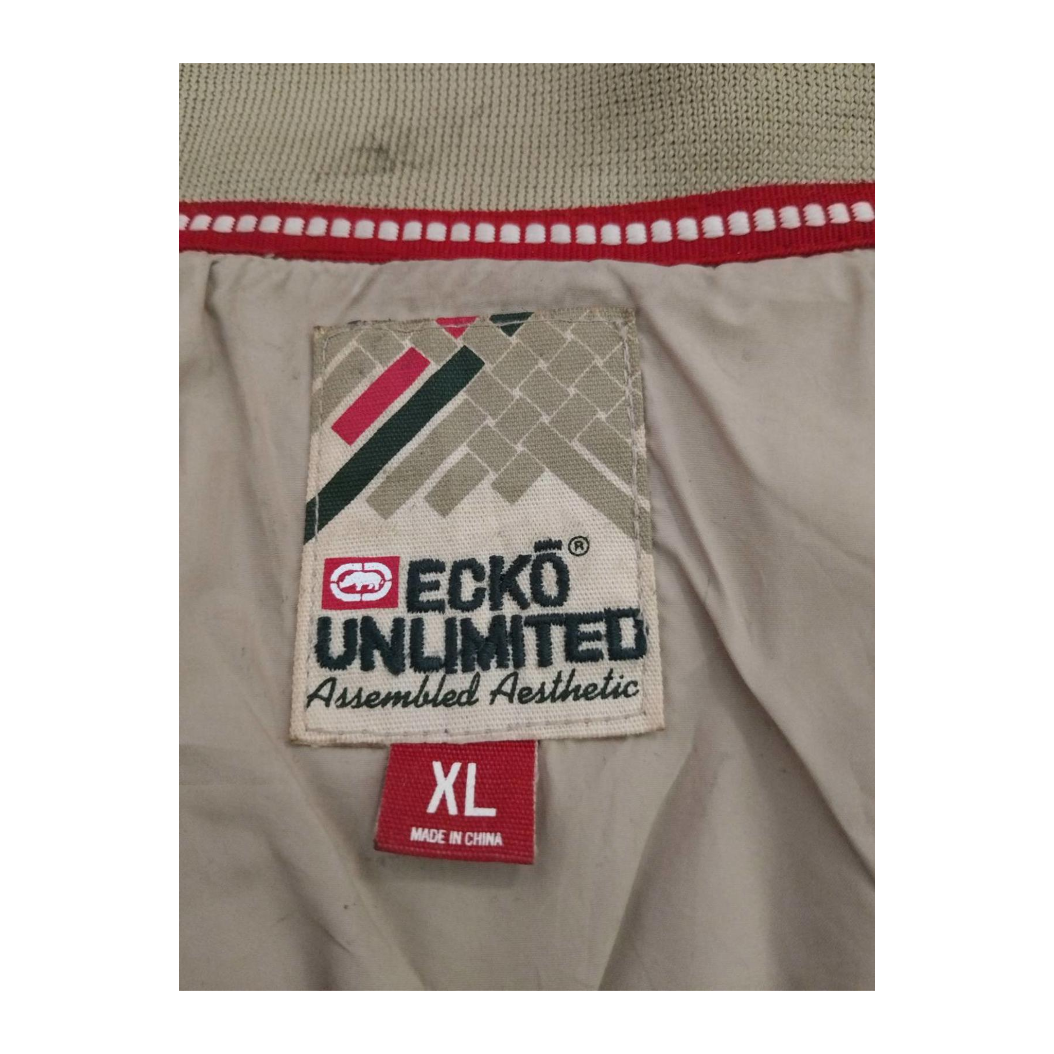 1921 Ecko Unltd Y2K Hip Hop Full Zip Windbreaker Beige XL