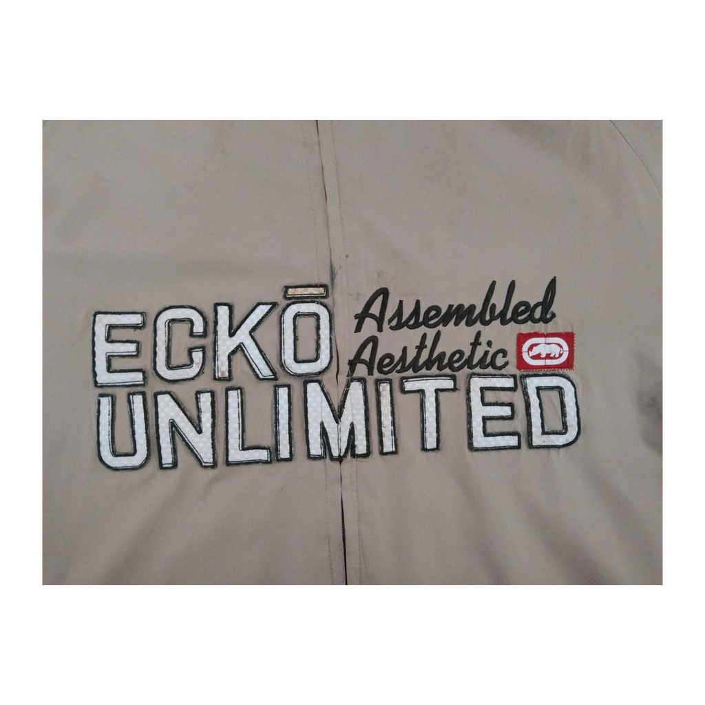 1921 Ecko Unltd Y2K Hip Hop Full Zip Windbreaker Beige XL