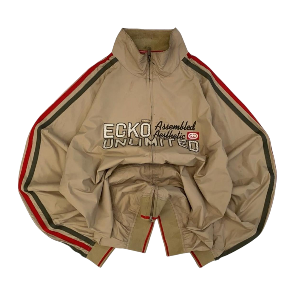 1921 Ecko Unltd Y2K Hip Hop Full Zip Windbreaker Beige XL
