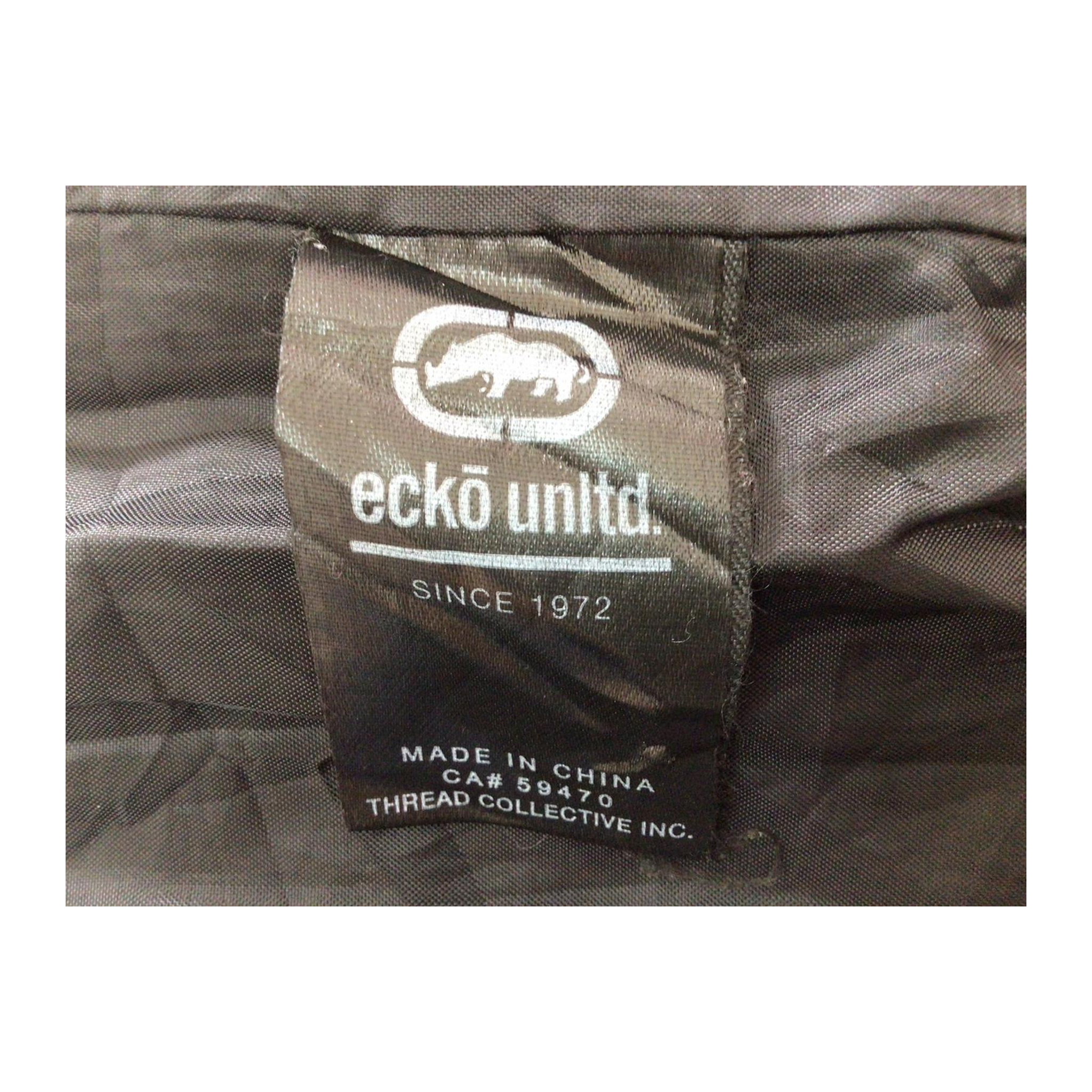 1958 Ecko Unltd Y2K Hip Hop Full Zip Hooded Windbreaker Grey S