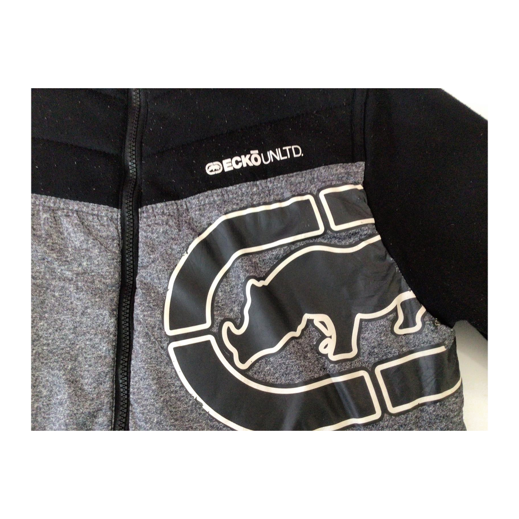 1958 Ecko Unltd Y2K Hip Hop Full Zip Hooded Windbreaker Grey S