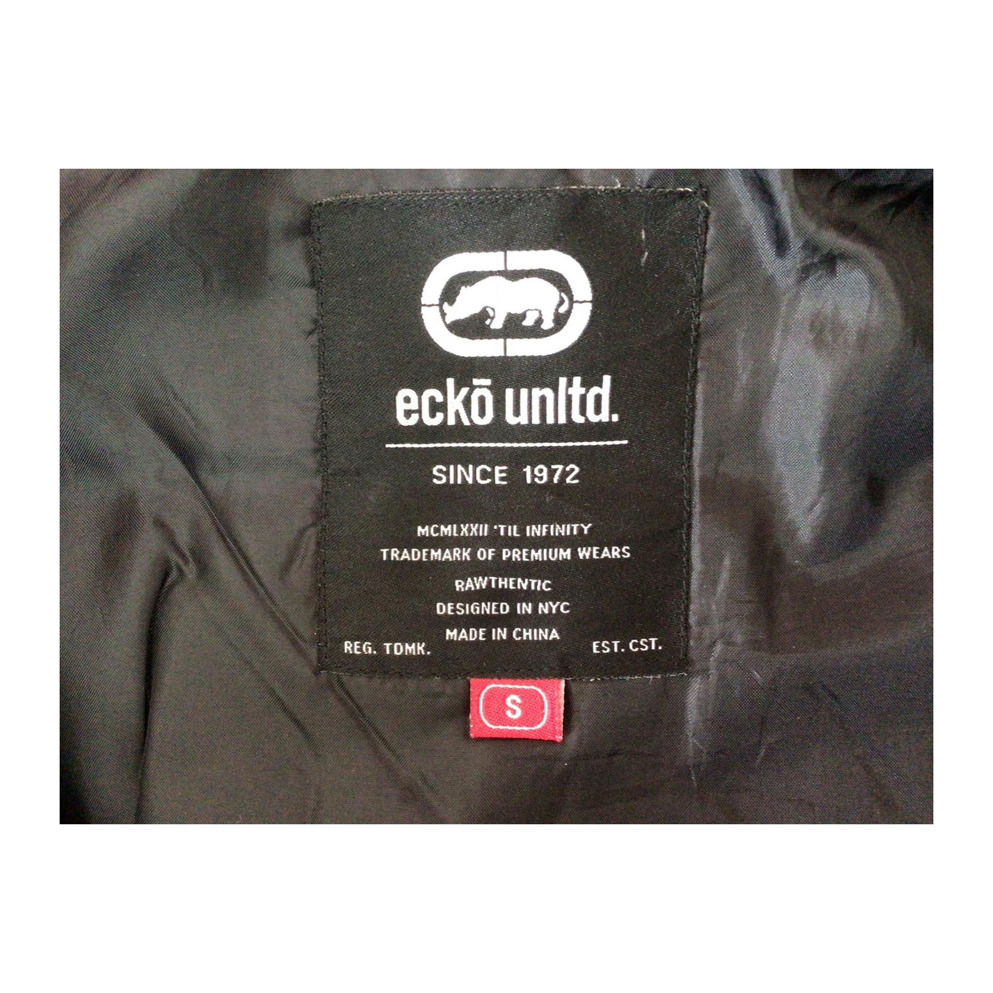1958 Ecko Unltd Y2K Hip Hop Full Zip Hooded Windbreaker Grey S