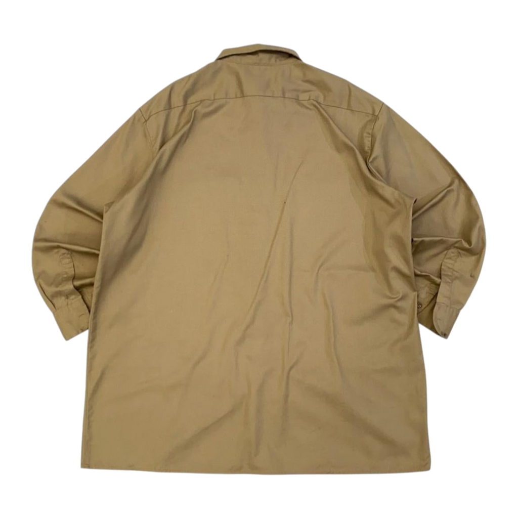 1382 Dickies Workwear Safari Guide Button Up Khaki Shirt Beige 2XL