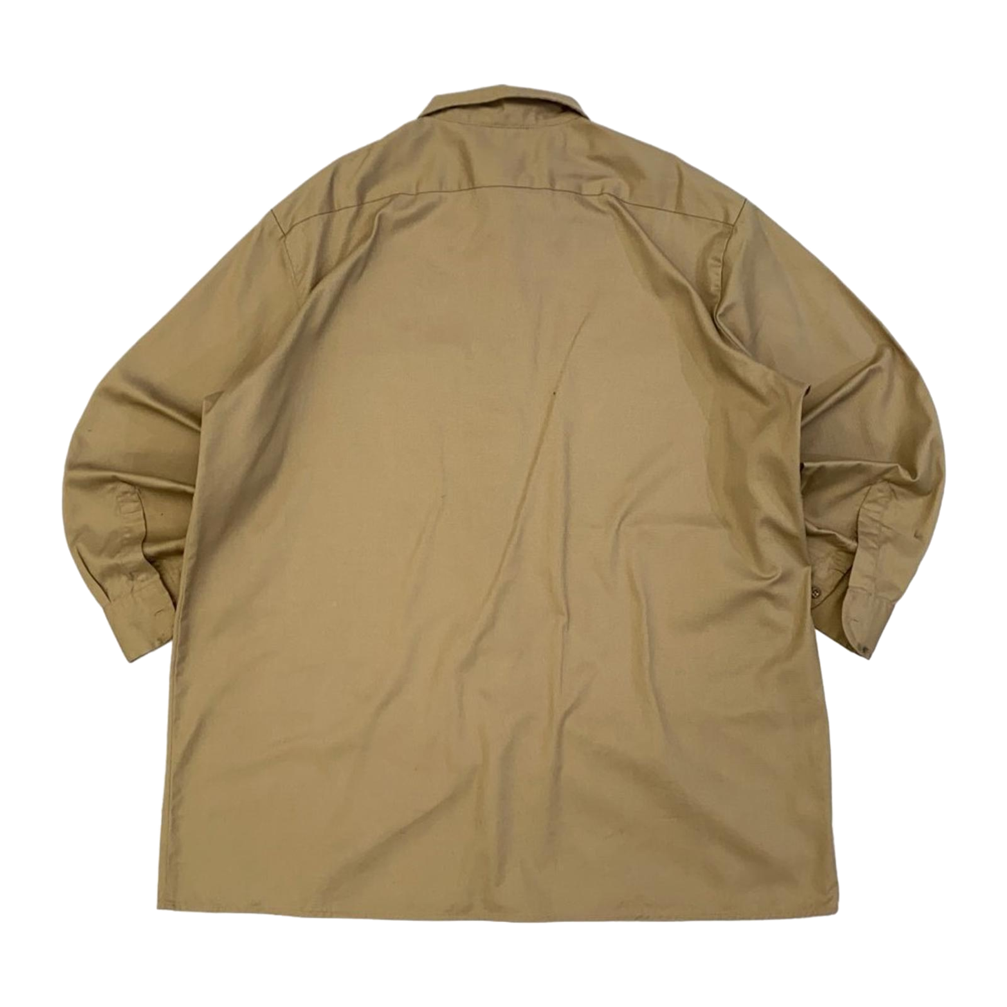 1382 Dickies Workwear Safari Guide Button Up Khaki Shirt Beige 2XL