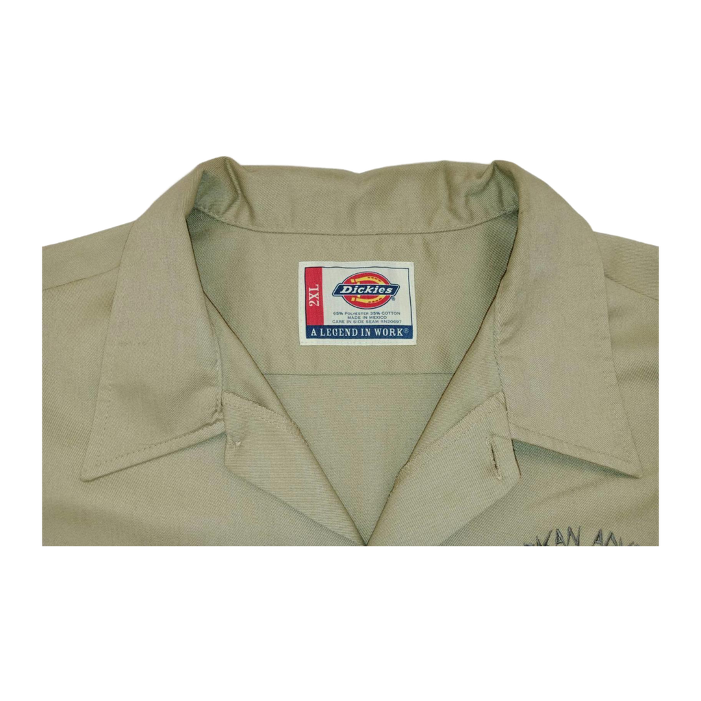 1382 Dickies Workwear Safari Guide Button Up Khaki Shirt Beige 2XL