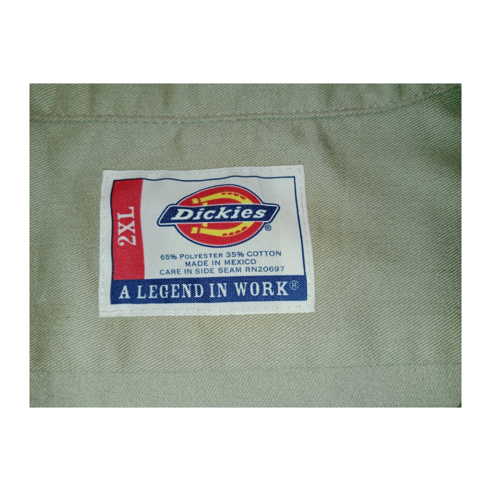 1382 Dickies Workwear Safari Guide Button Up Khaki Shirt Beige 2XL