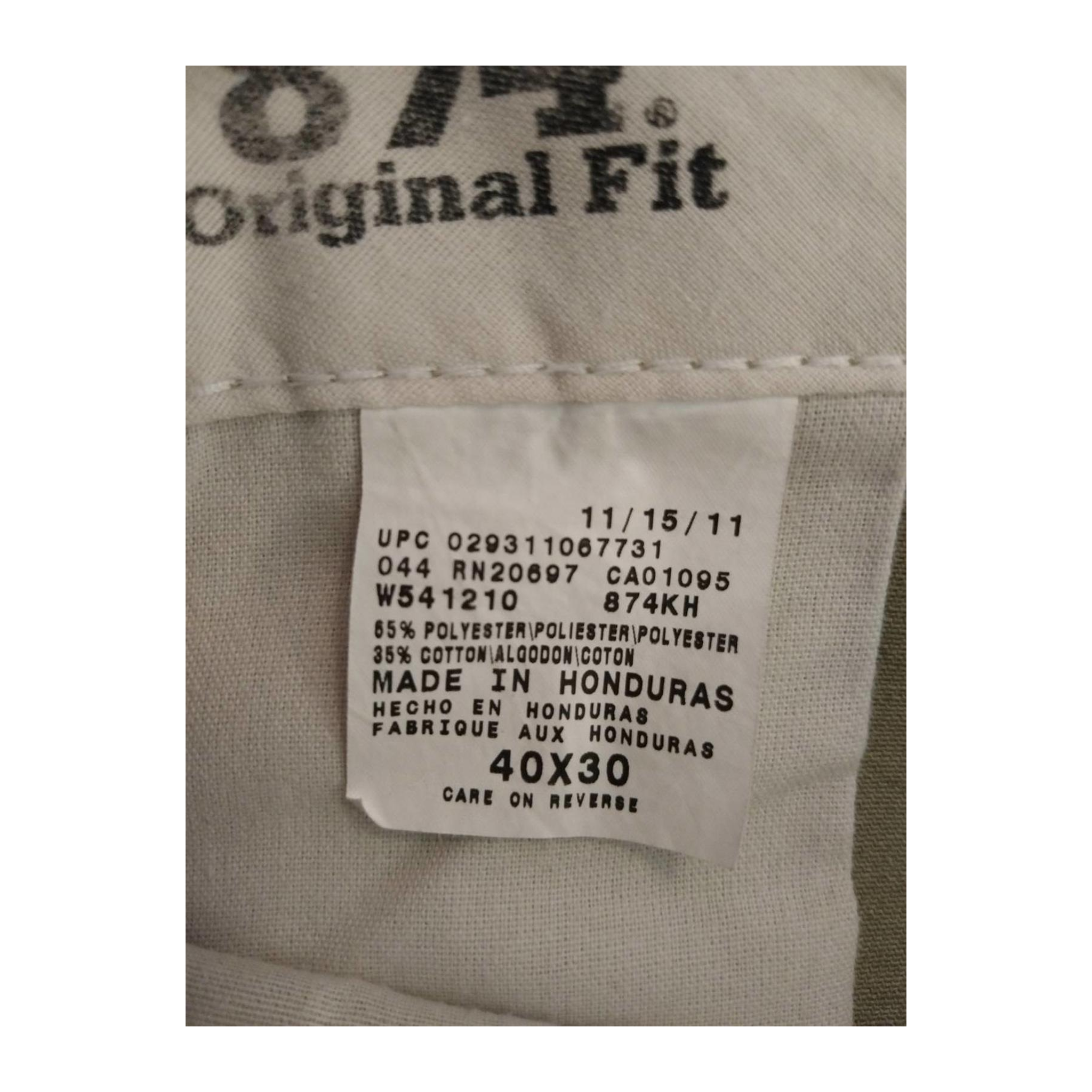 1415 Dickies Casual 874 Original Fit Straight Leg Khaki Beige W40 L29