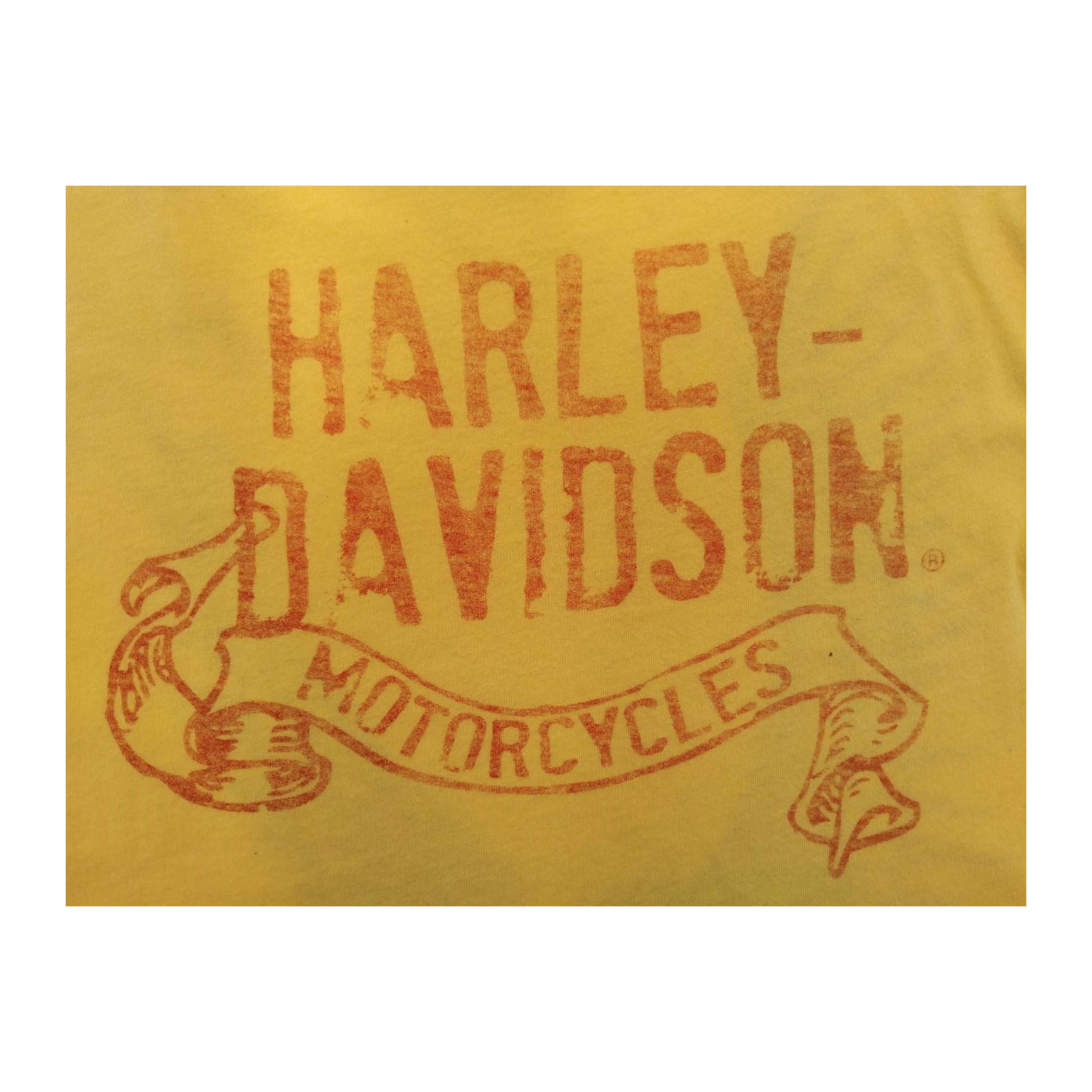 1601 Harley Davidson Rhinestone Eagle Graphic Short Sleeve T Shirt Yellow M