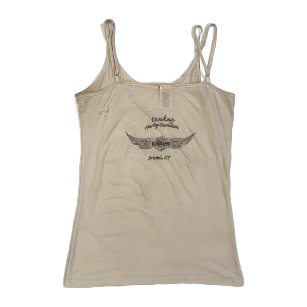 1602 Harley Davidson Women's Spaghetti Strap Tank Top Beige L