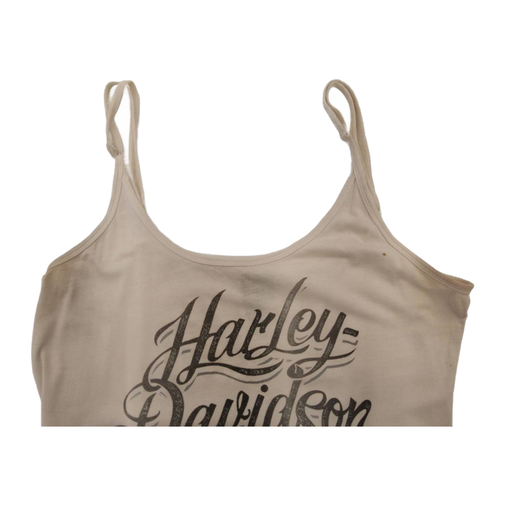 1602 Harley Davidson Women's Spaghetti Strap Tank Top Beige L