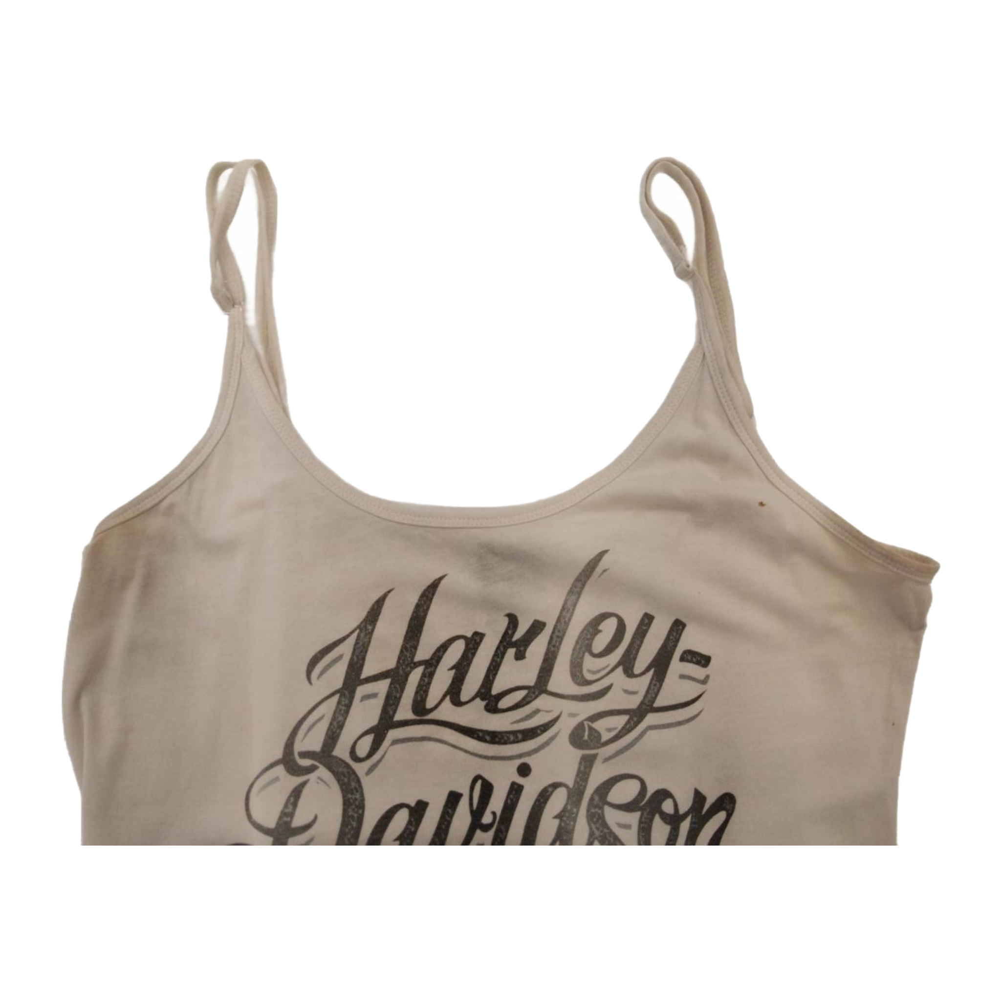 1602 Harley Davidson Women's Spaghetti Strap Tank Top Beige L