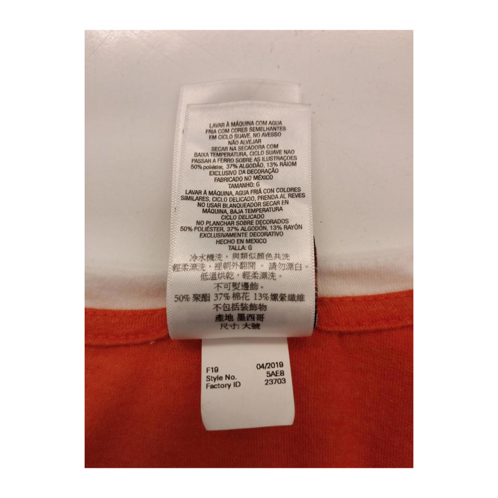 1603 Harley Davidson Women's Baseball Style T Shirt Orange L