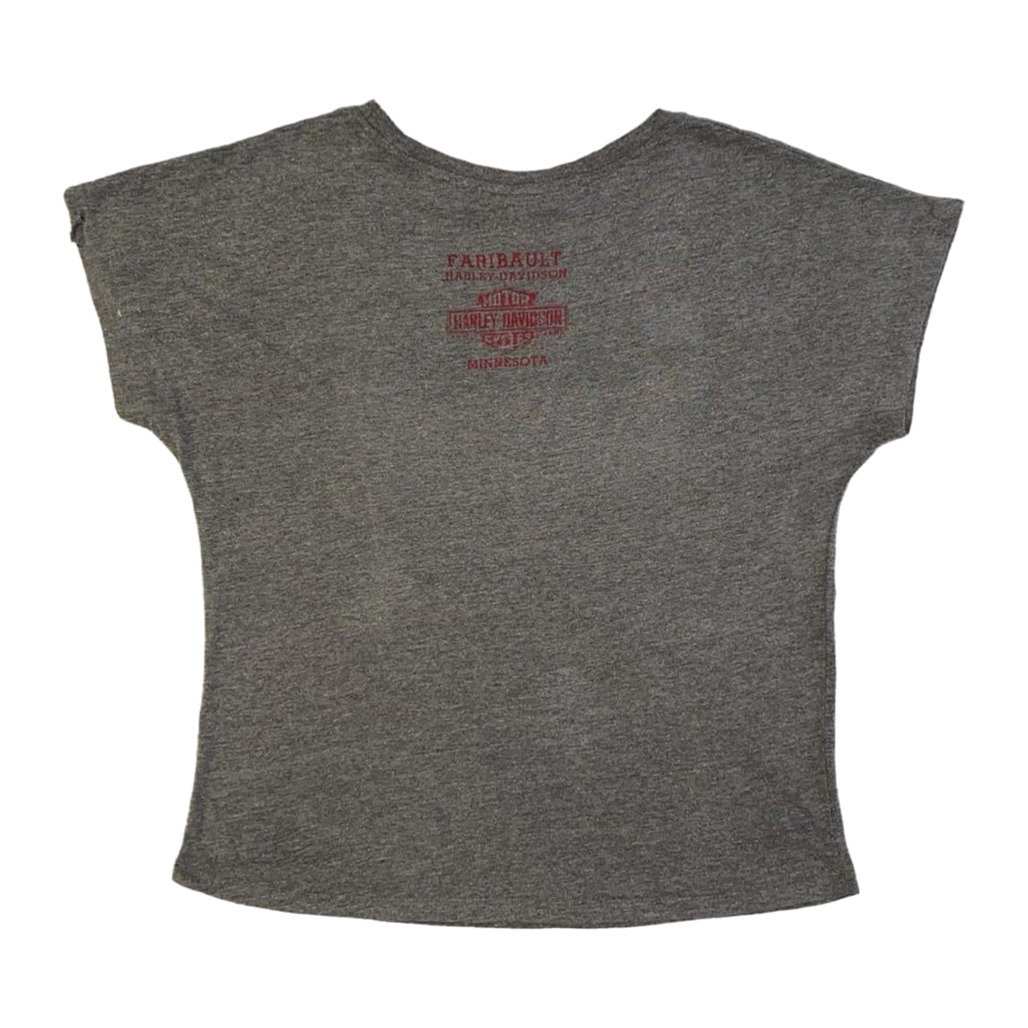 1606 Harley Davidson Women's Ride Free American Eagle Short Sleeve T Shirt Grey L
