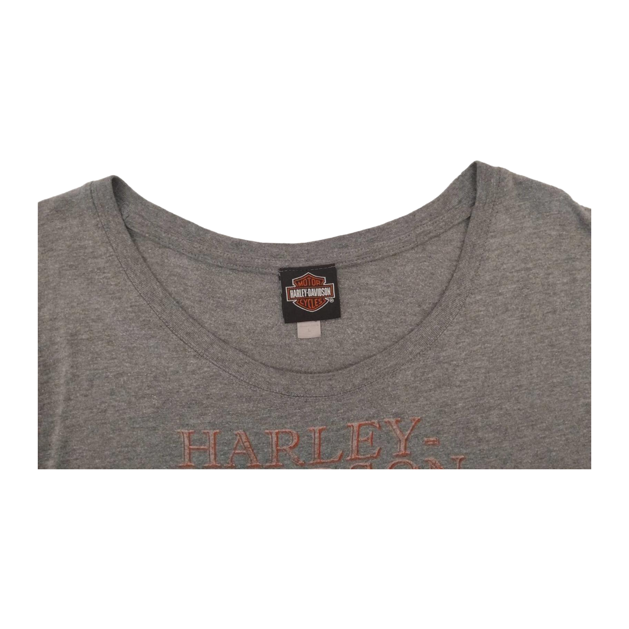 1606 Harley Davidson Women's Ride Free American Eagle Short Sleeve T Shirt Grey L