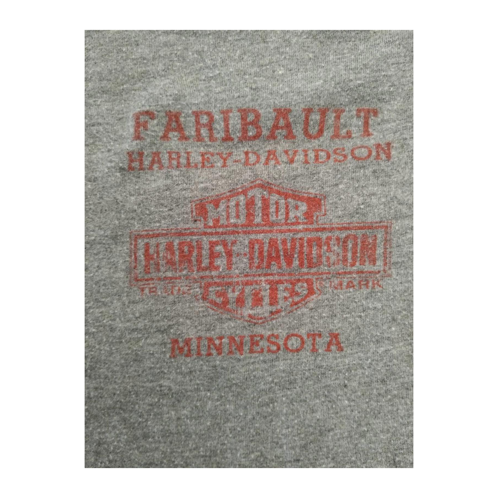 1606 Harley Davidson Women's Ride Free American Eagle Short Sleeve T Shirt Grey L