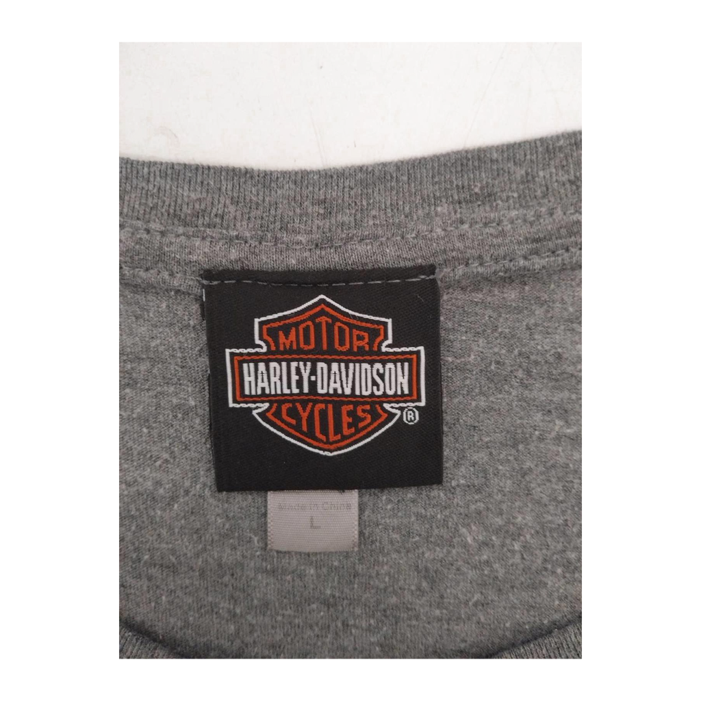 1606 Harley Davidson Women's Ride Free American Eagle Short Sleeve T Shirt Grey L