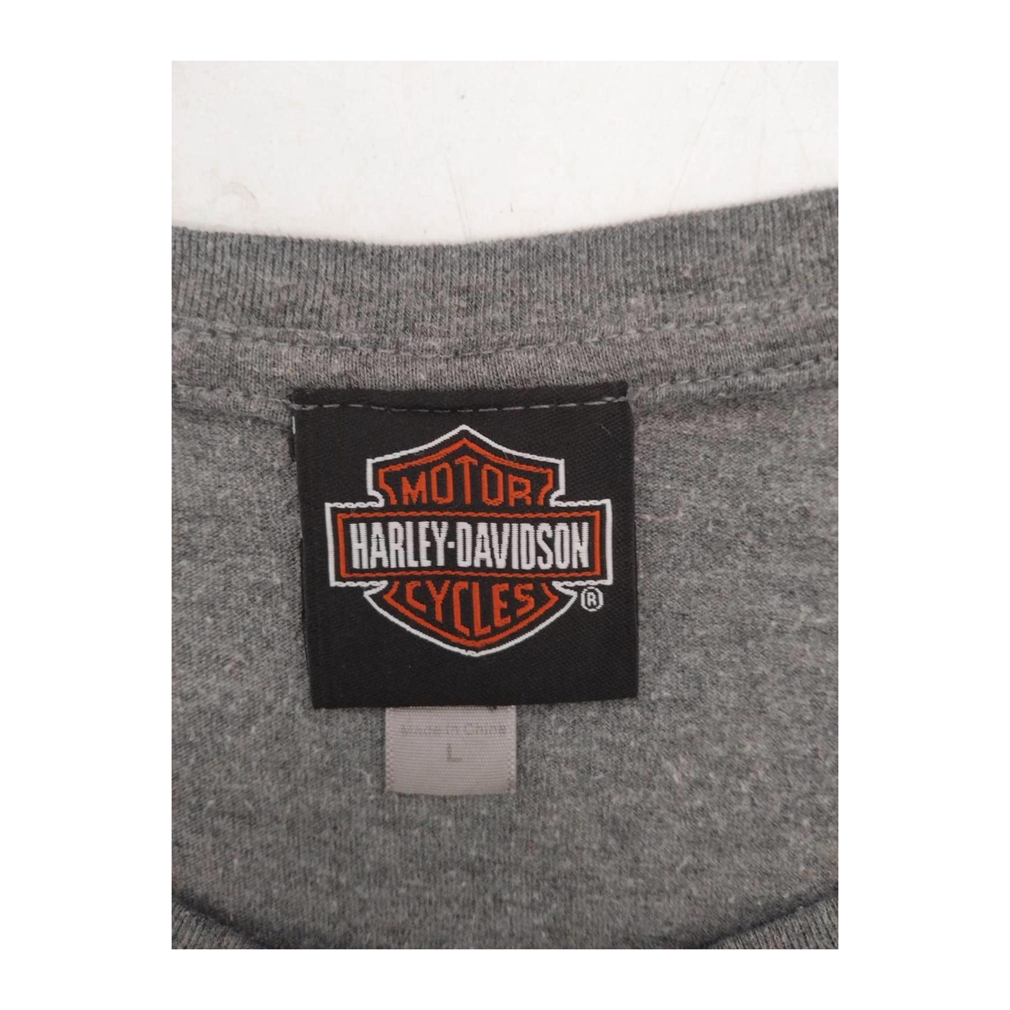 1606 Harley Davidson Women's Ride Free American Eagle Short Sleeve T Shirt Grey L