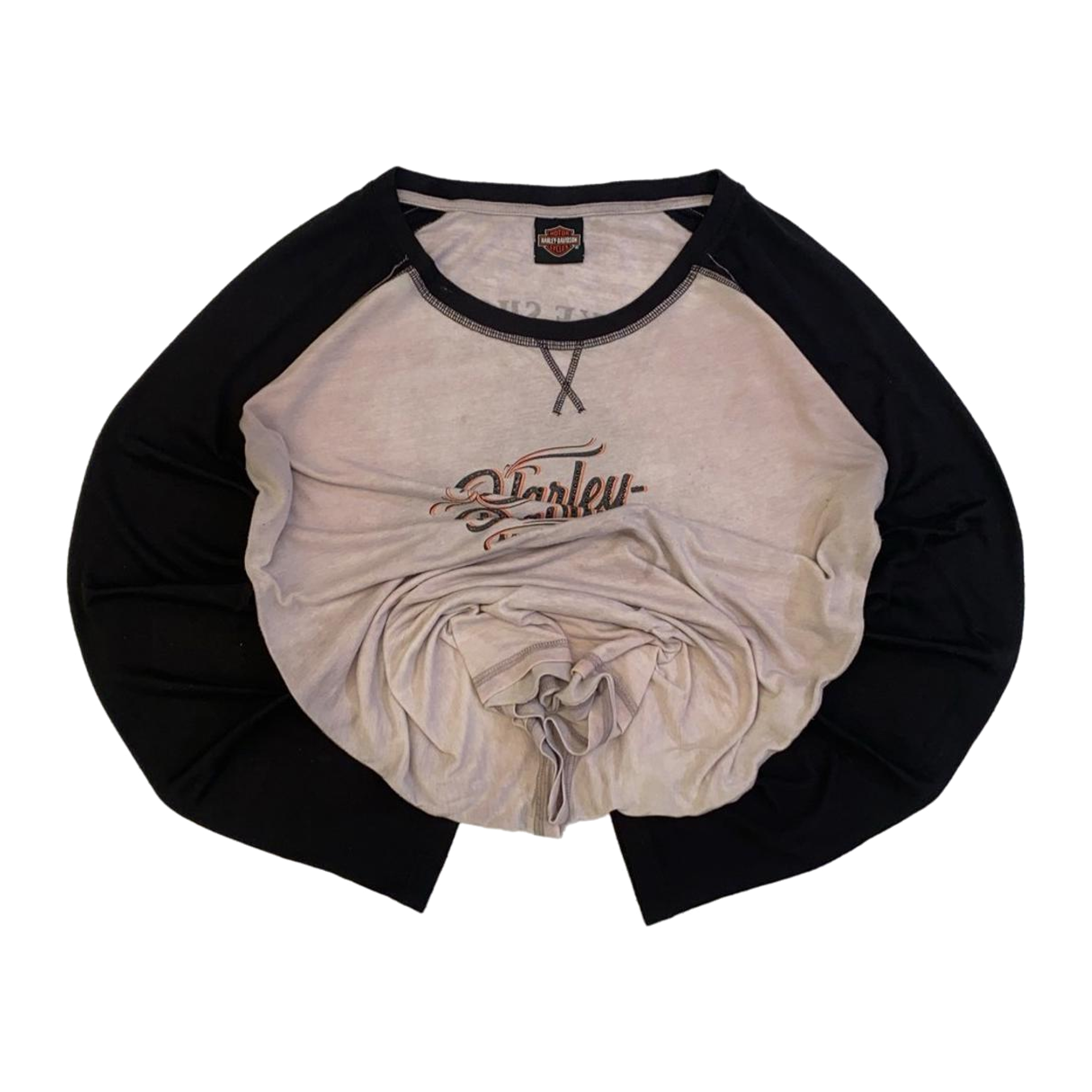 1608 Harley Davidson Women's Lake Shore Baseball T Shirt Grey 2XL