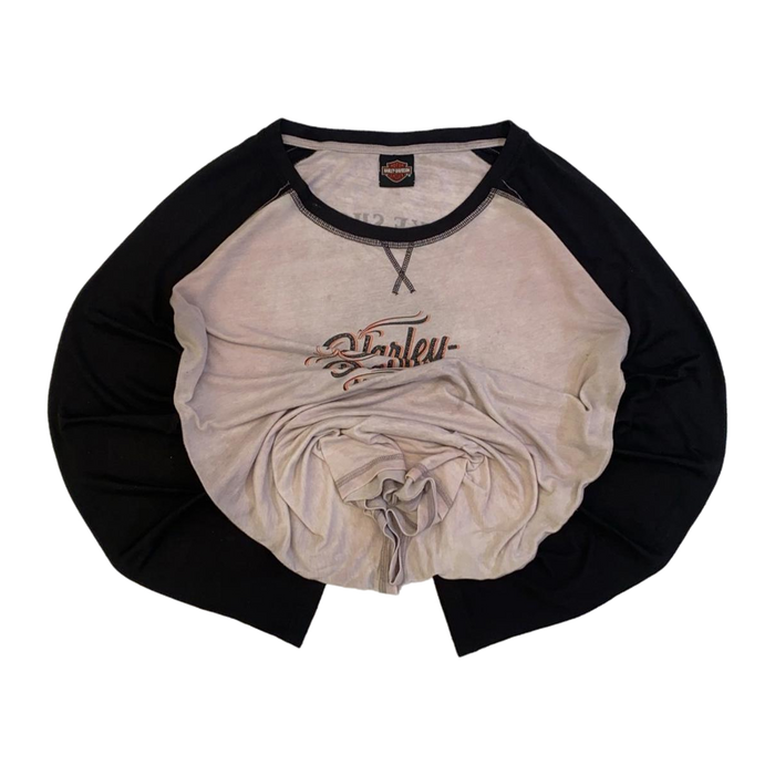Harley Davidson Women's Lake Shore Baseball T Shirt Grey 2XL