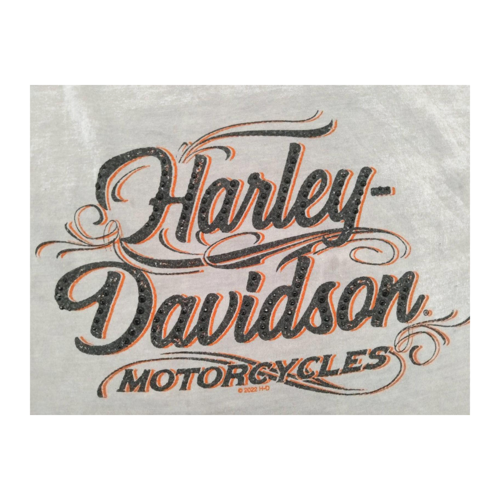 1608 Harley Davidson Women's Lake Shore Baseball T Shirt Grey 2XL