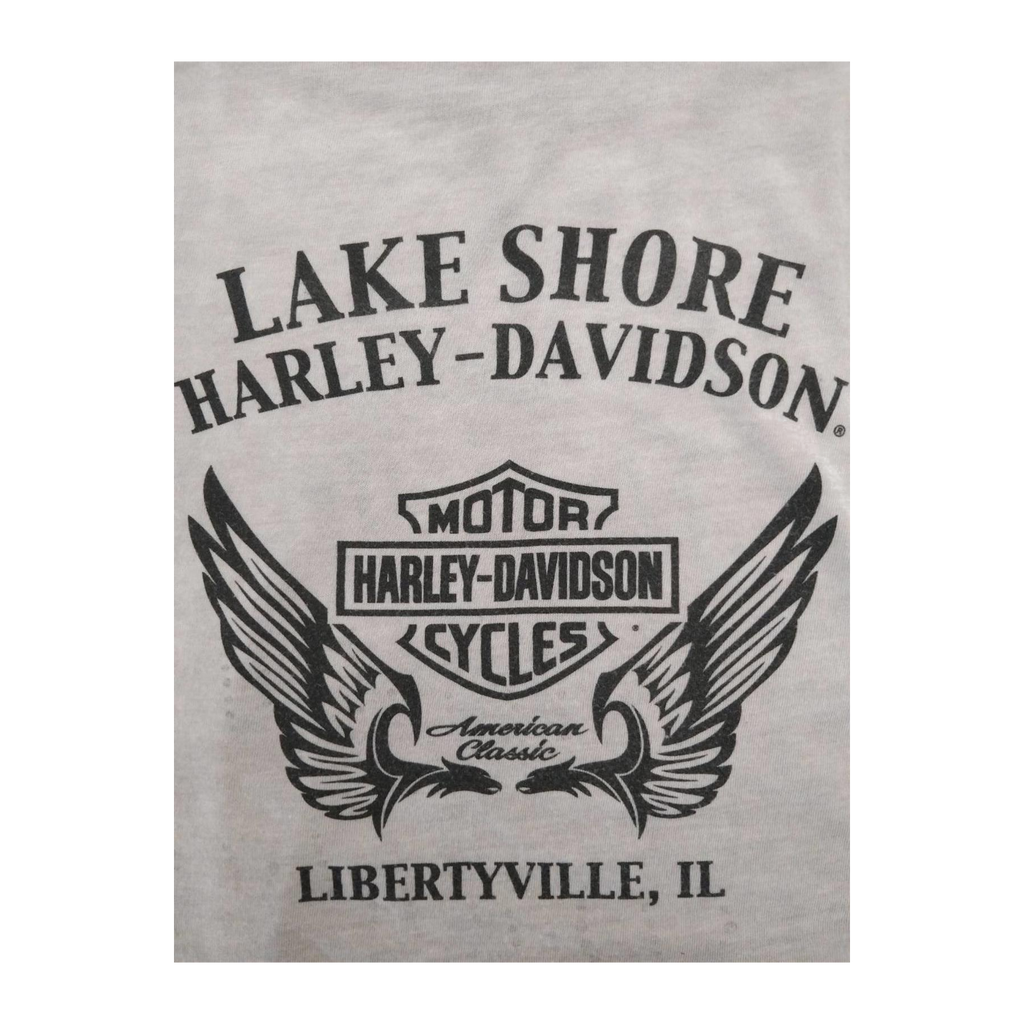 1608 Harley Davidson Women's Lake Shore Baseball T Shirt Grey 2XL