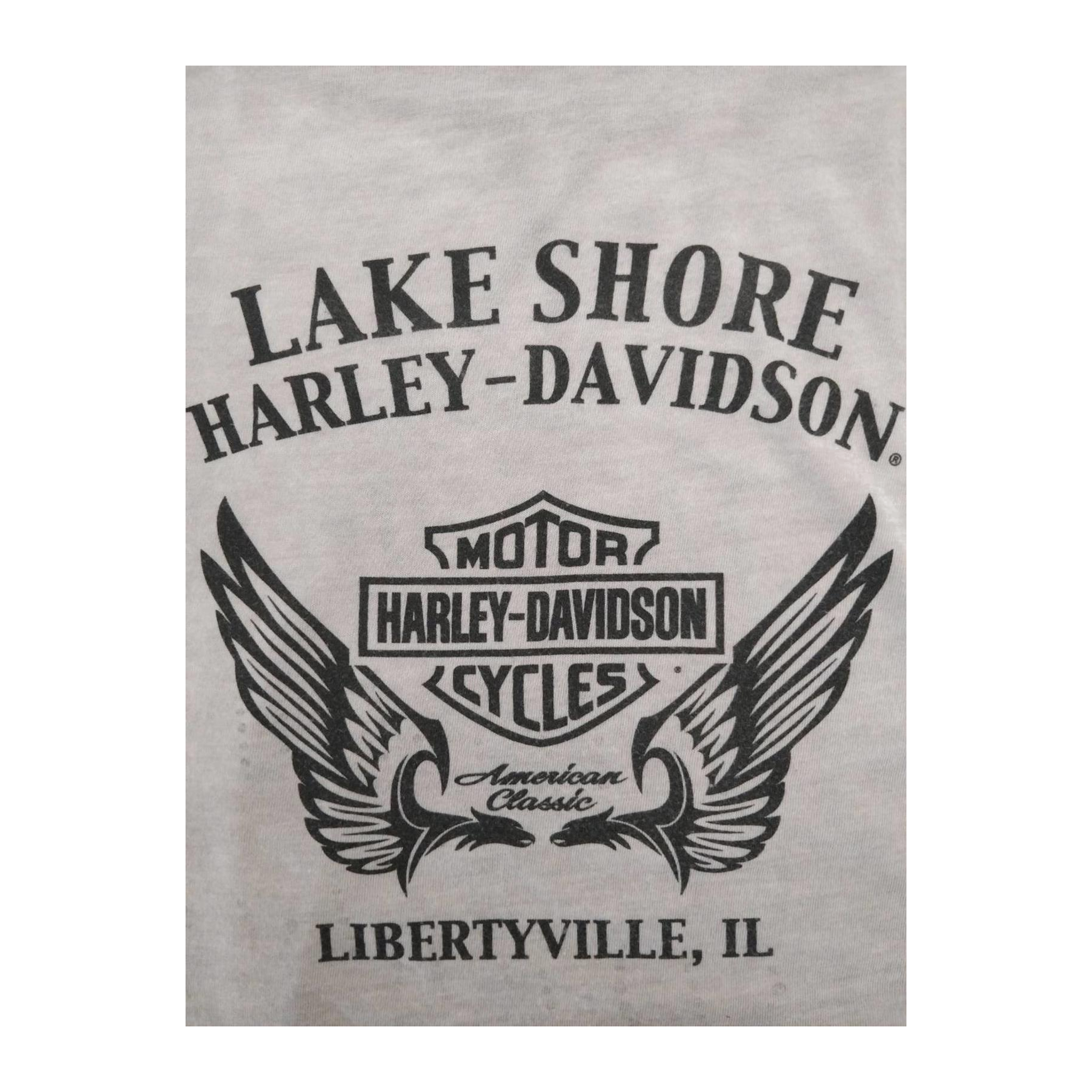1608 Harley Davidson Women's Lake Shore Baseball T Shirt Grey 2XL