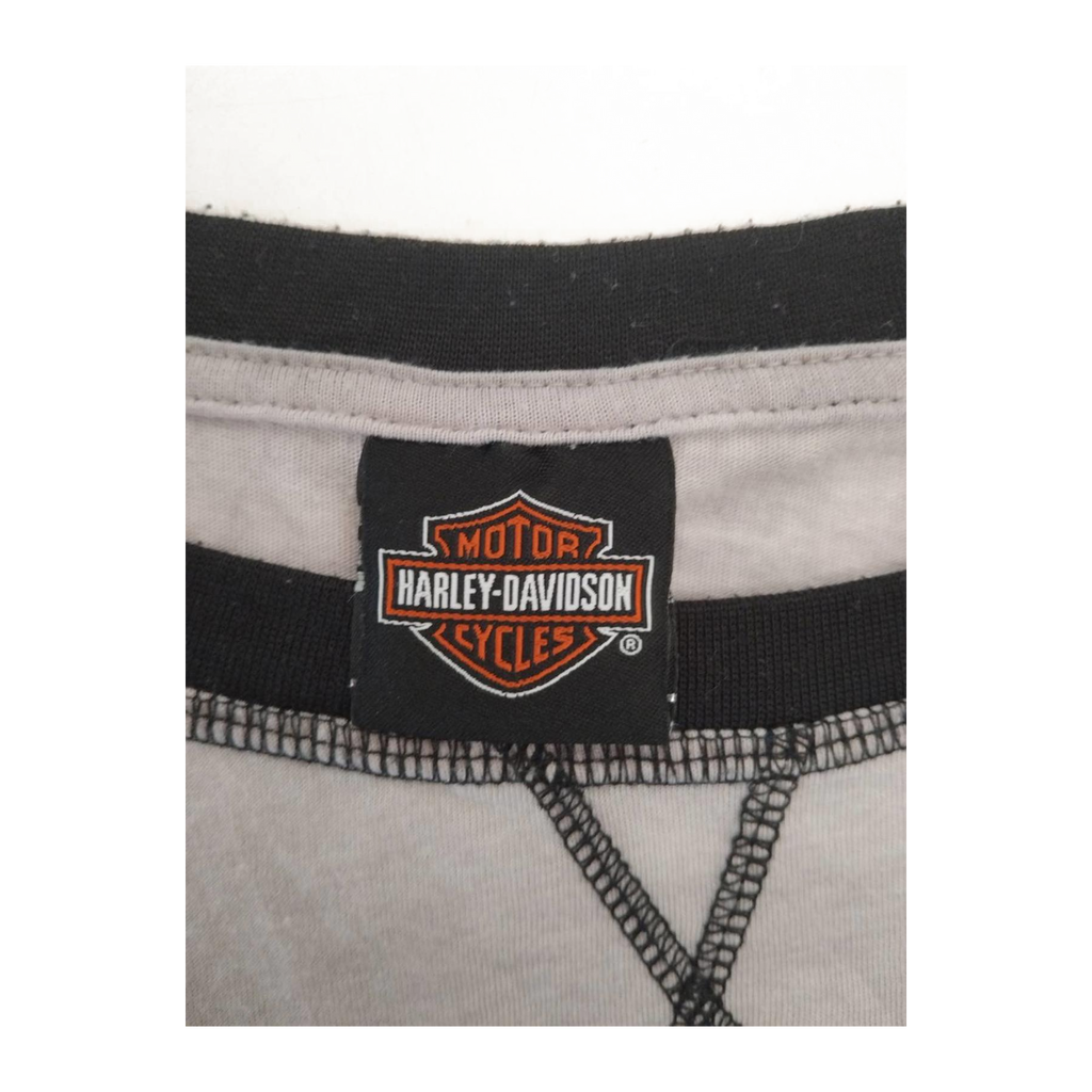 1608 Harley Davidson Women's Lake Shore Baseball T Shirt Grey 2XL