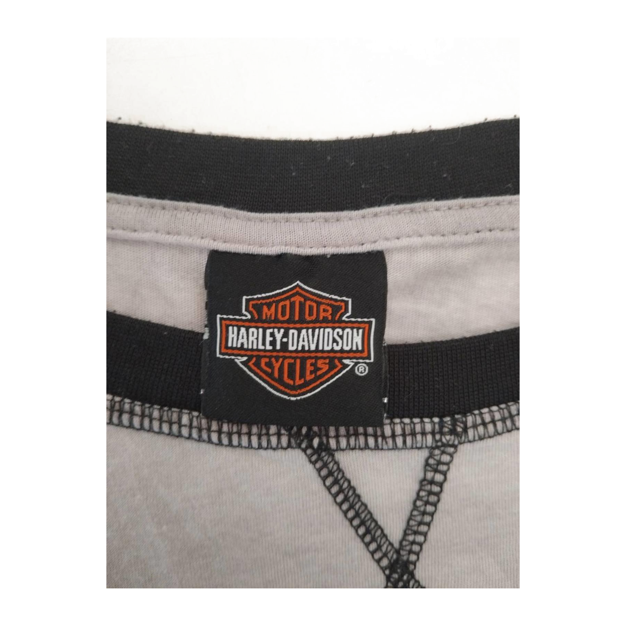 1608 Harley Davidson Women's Lake Shore Baseball T Shirt Grey 2XL