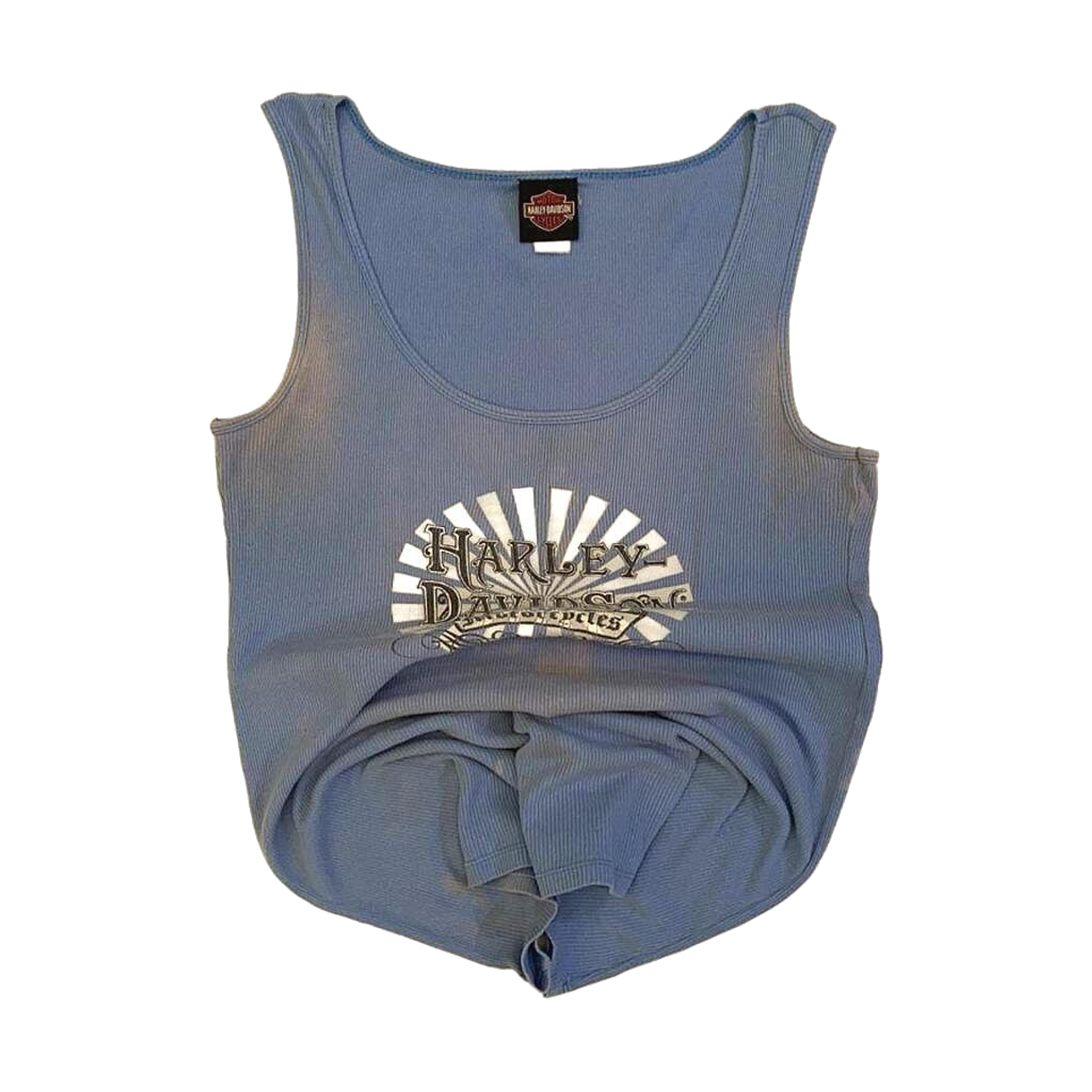 1615 Harley Davidson Women's Ribbed Sleeveless Tank Top Blue S