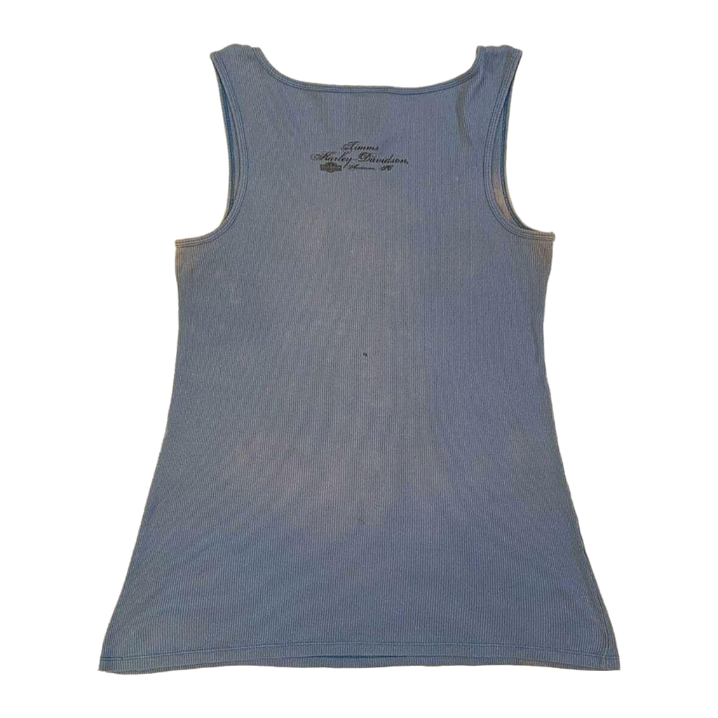 1615 Harley Davidson Women's Ribbed Sleeveless Tank Top Blue S
