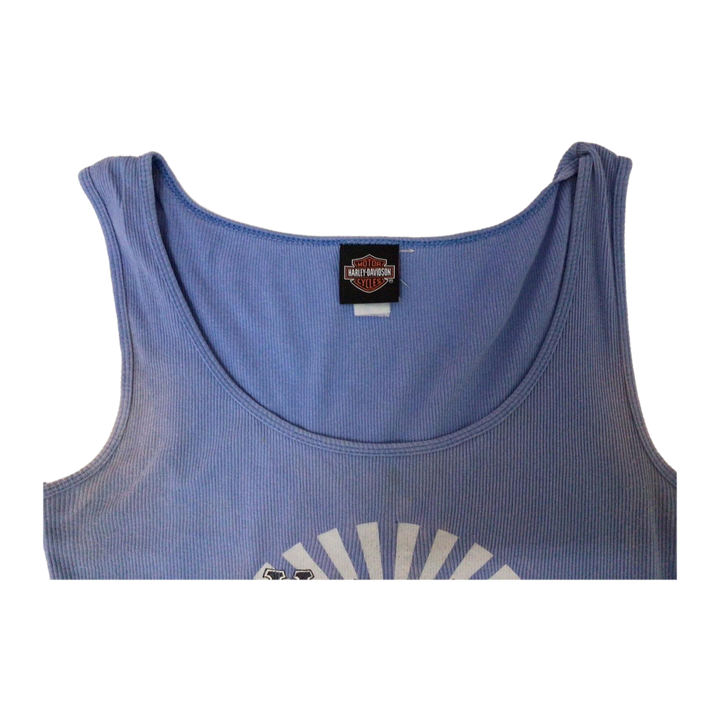 1615 Harley Davidson Women's Ribbed Sleeveless Tank Top Blue S