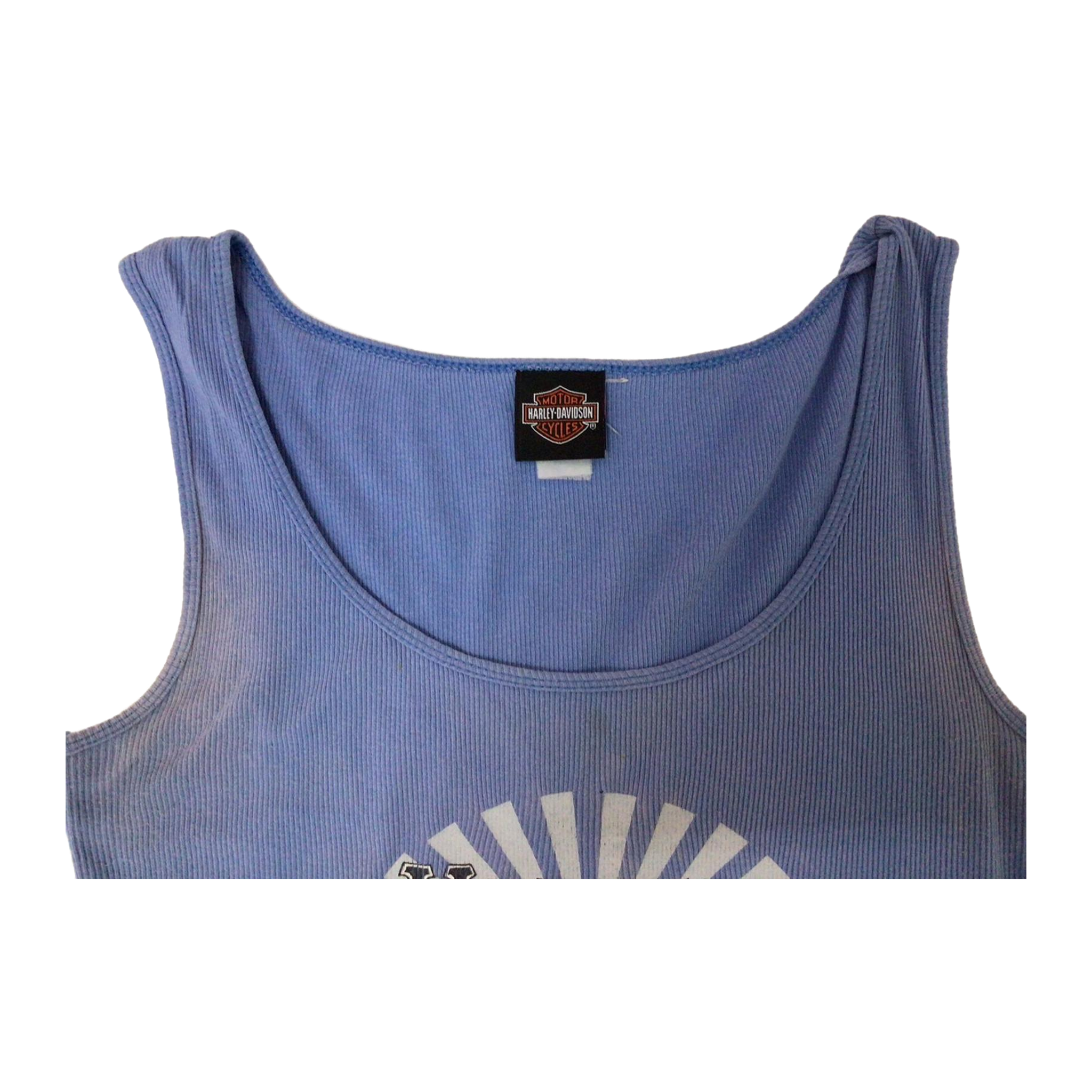 1615 Harley Davidson Women's Ribbed Sleeveless Tank Top Blue S
