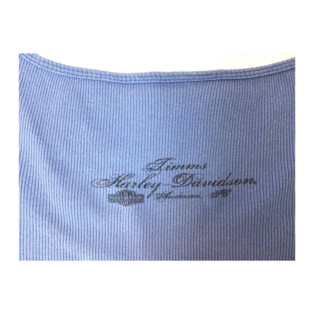 1615 Harley Davidson Women's Ribbed Sleeveless Tank Top Blue S
