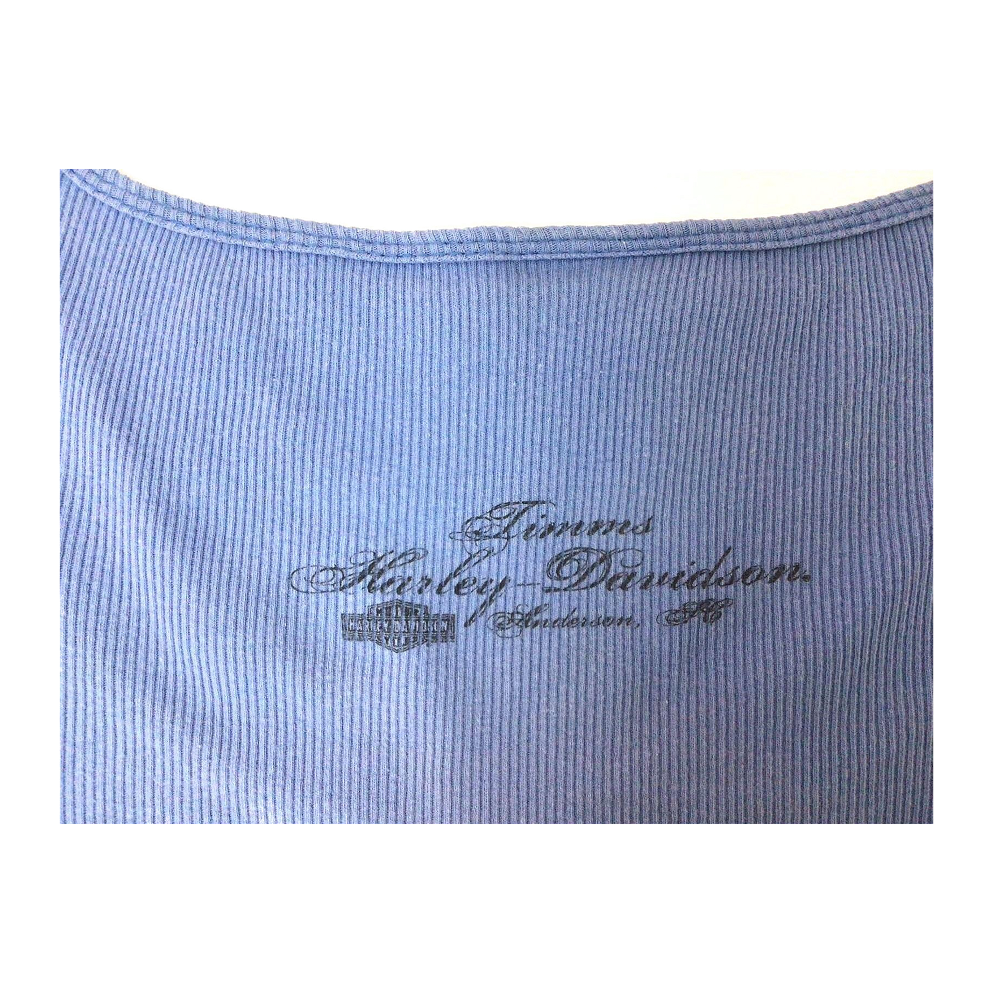 1615 Harley Davidson Women's Ribbed Sleeveless Tank Top Blue S