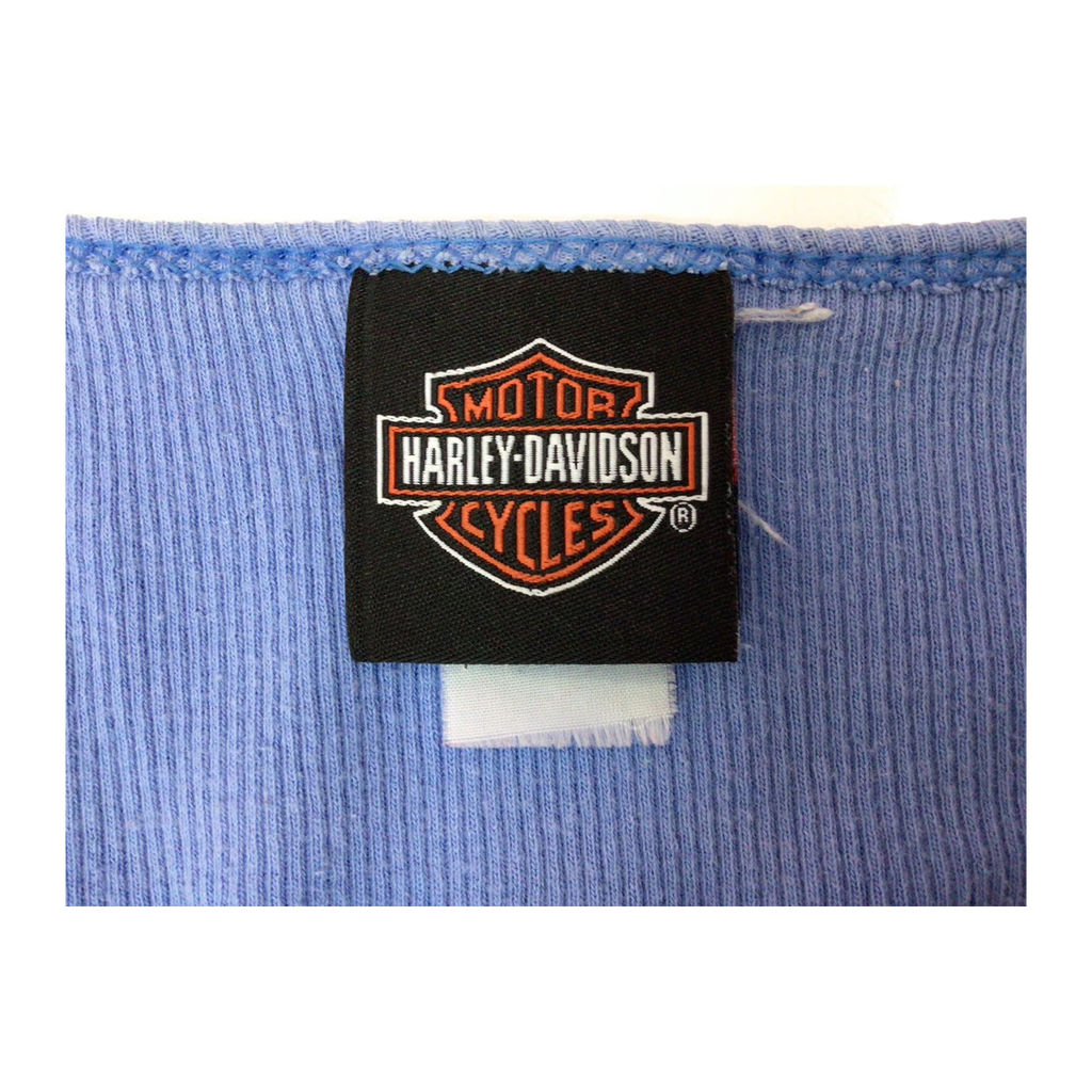1615 Harley Davidson Women's Ribbed Sleeveless Tank Top Blue S