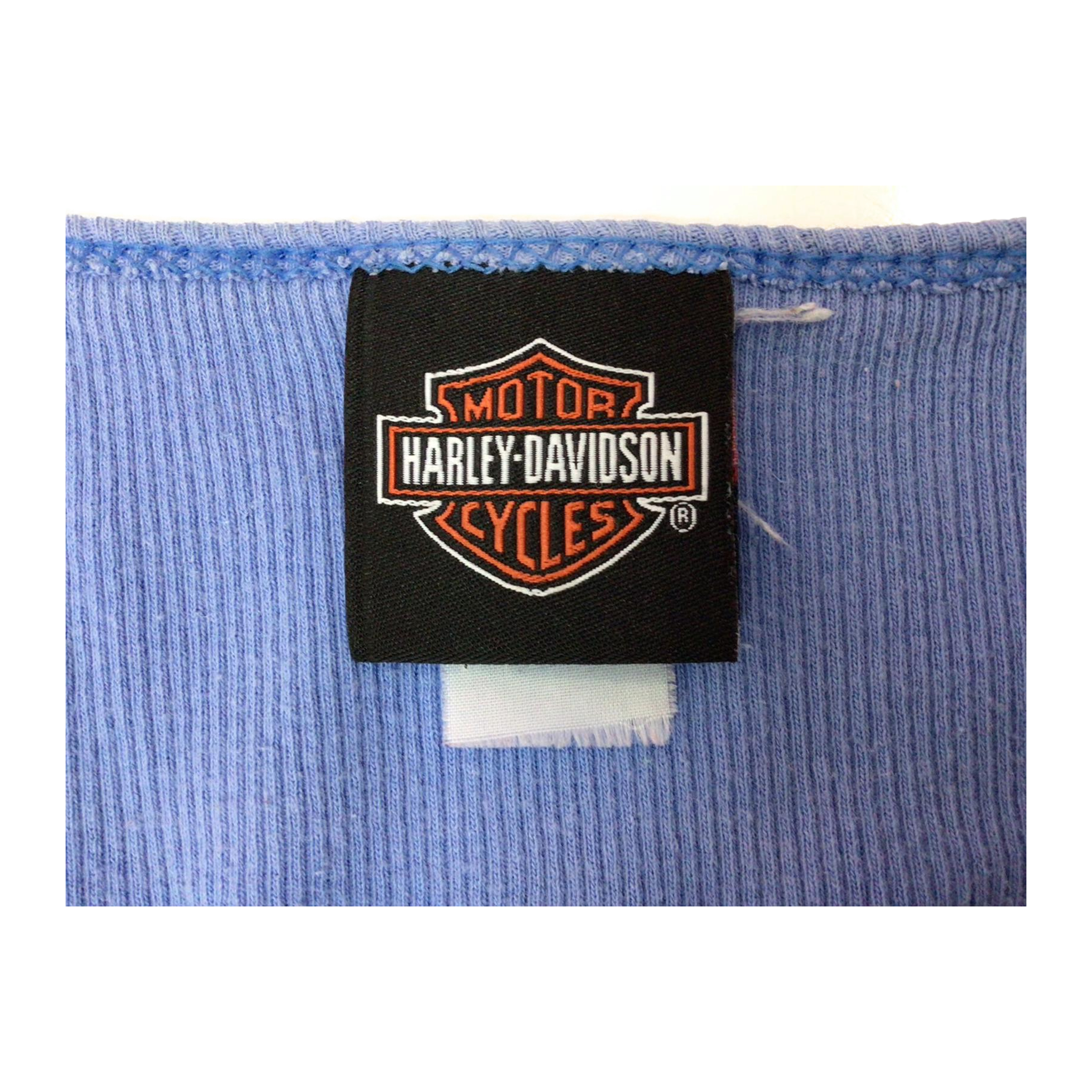 1615 Harley Davidson Women's Ribbed Sleeveless Tank Top Blue S