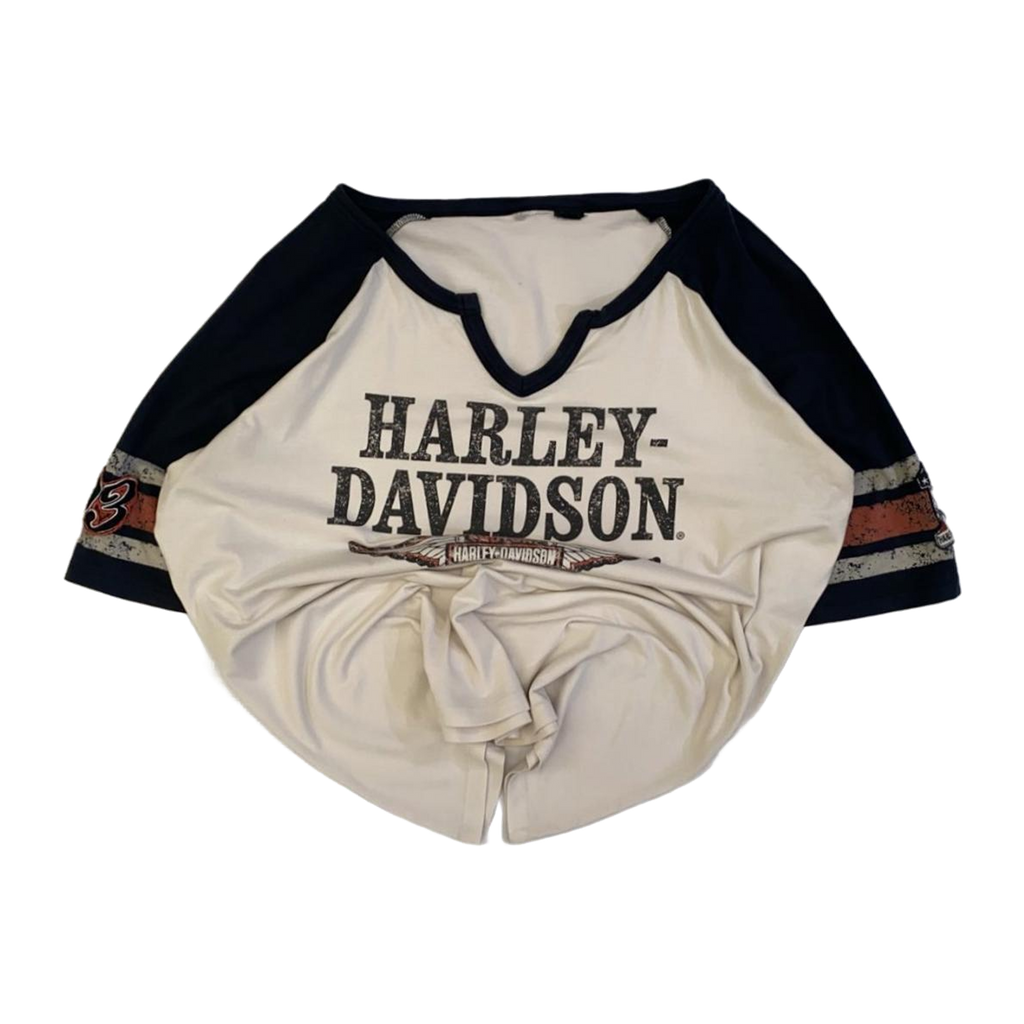 1616 Harley Davidson Women's Baseball Style T Shirt White 2XL