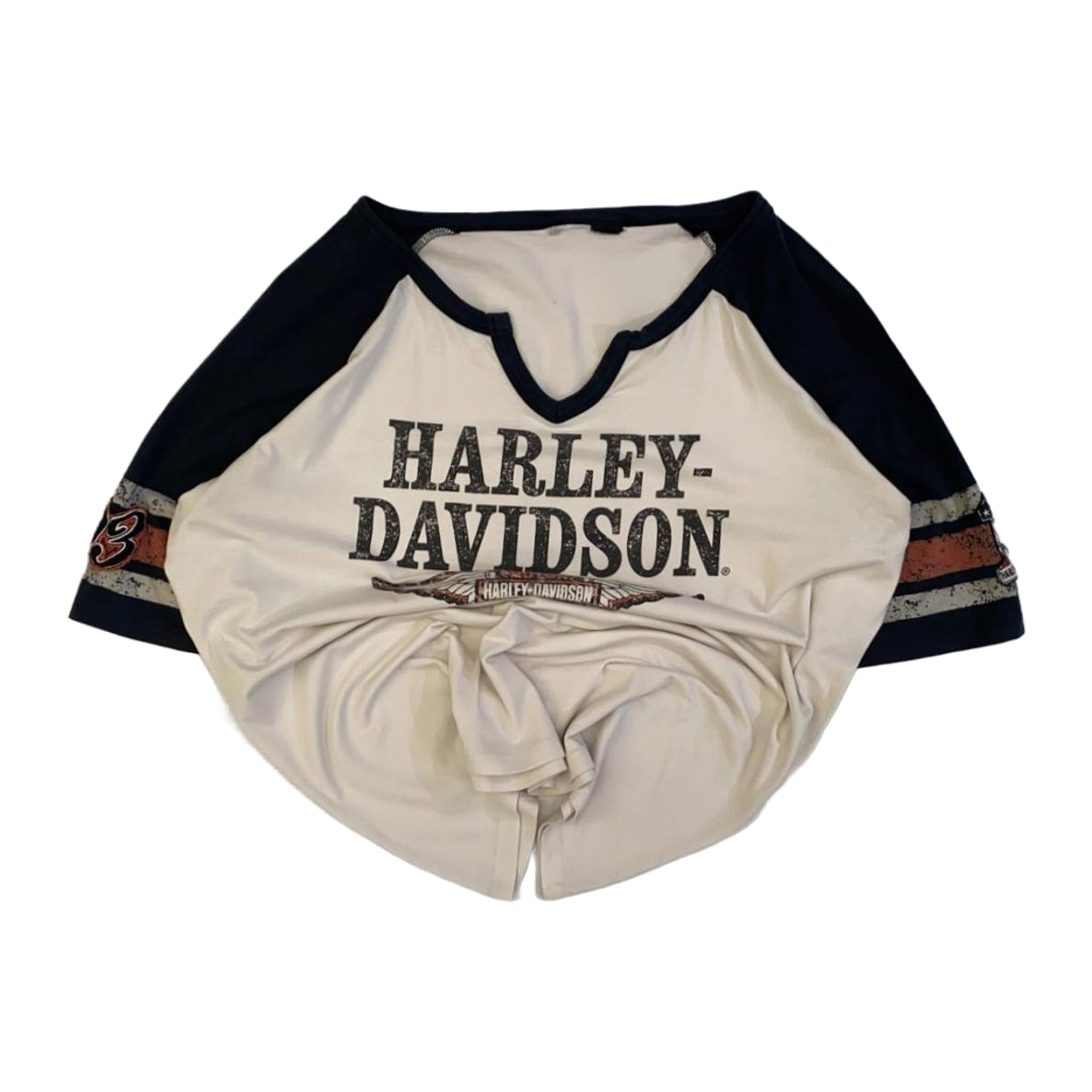 1616 Harley Davidson Women's Baseball Style T Shirt White 2XL