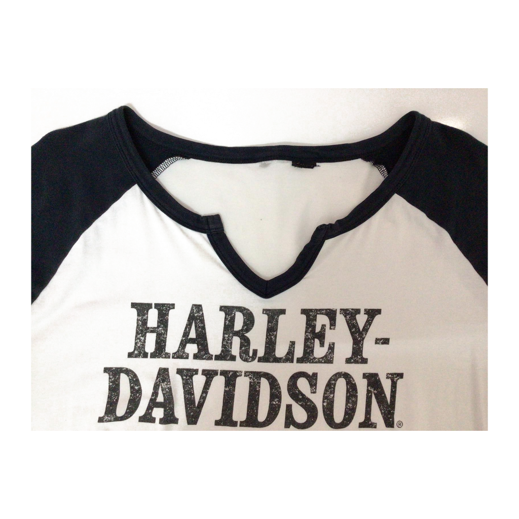 1616 Harley Davidson Women's Baseball Style T Shirt White 2XL