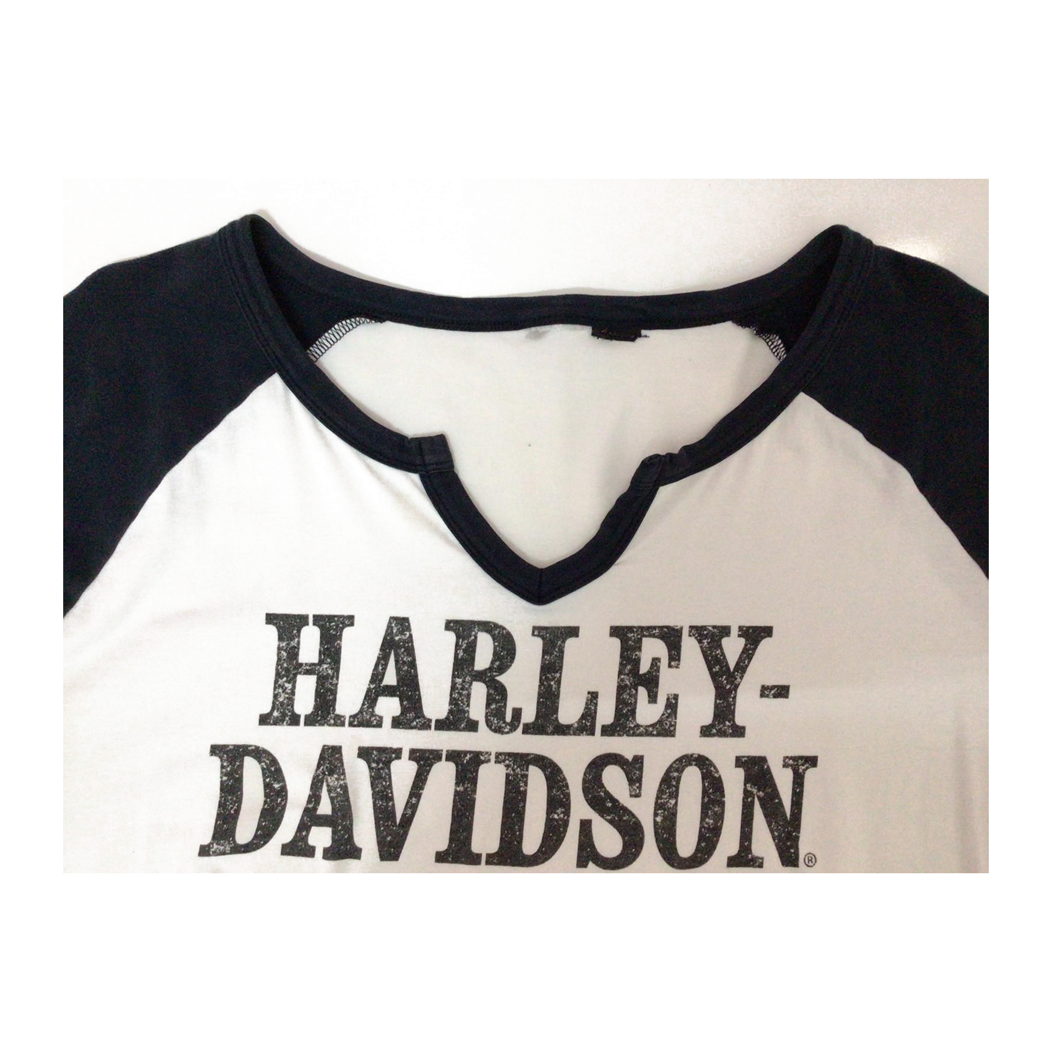 1616 Harley Davidson Women's Baseball Style T Shirt White 2XL