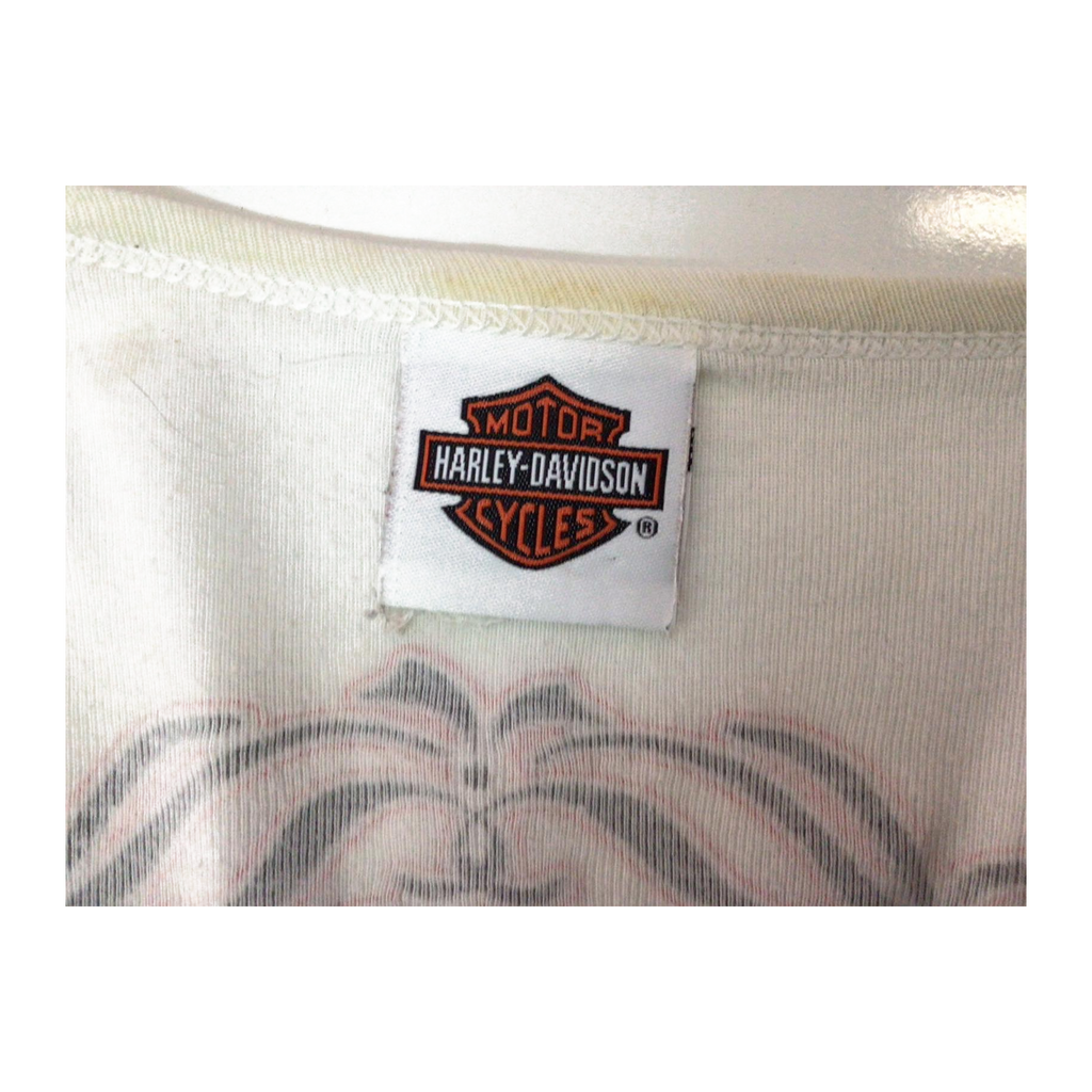 1617 Harley Davidson Y2K Tattoo Filigree Logo Long Sleeve T Shirt White XL