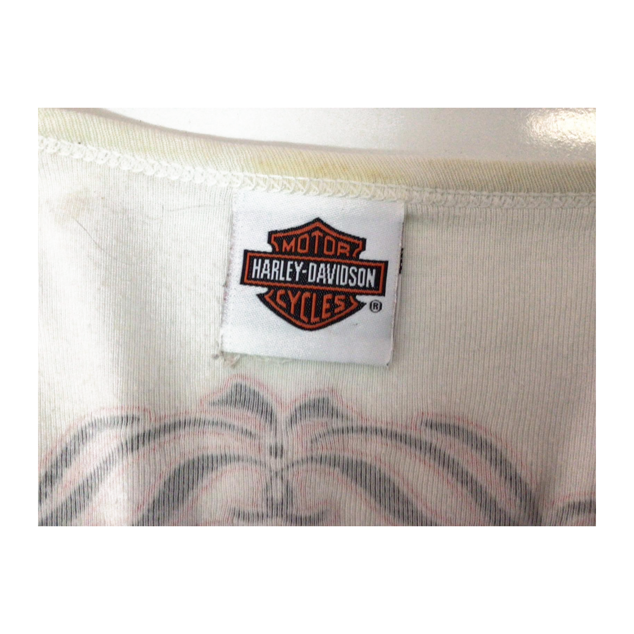 1617 Harley Davidson Y2K Tattoo Filigree Logo Long Sleeve T Shirt White XL