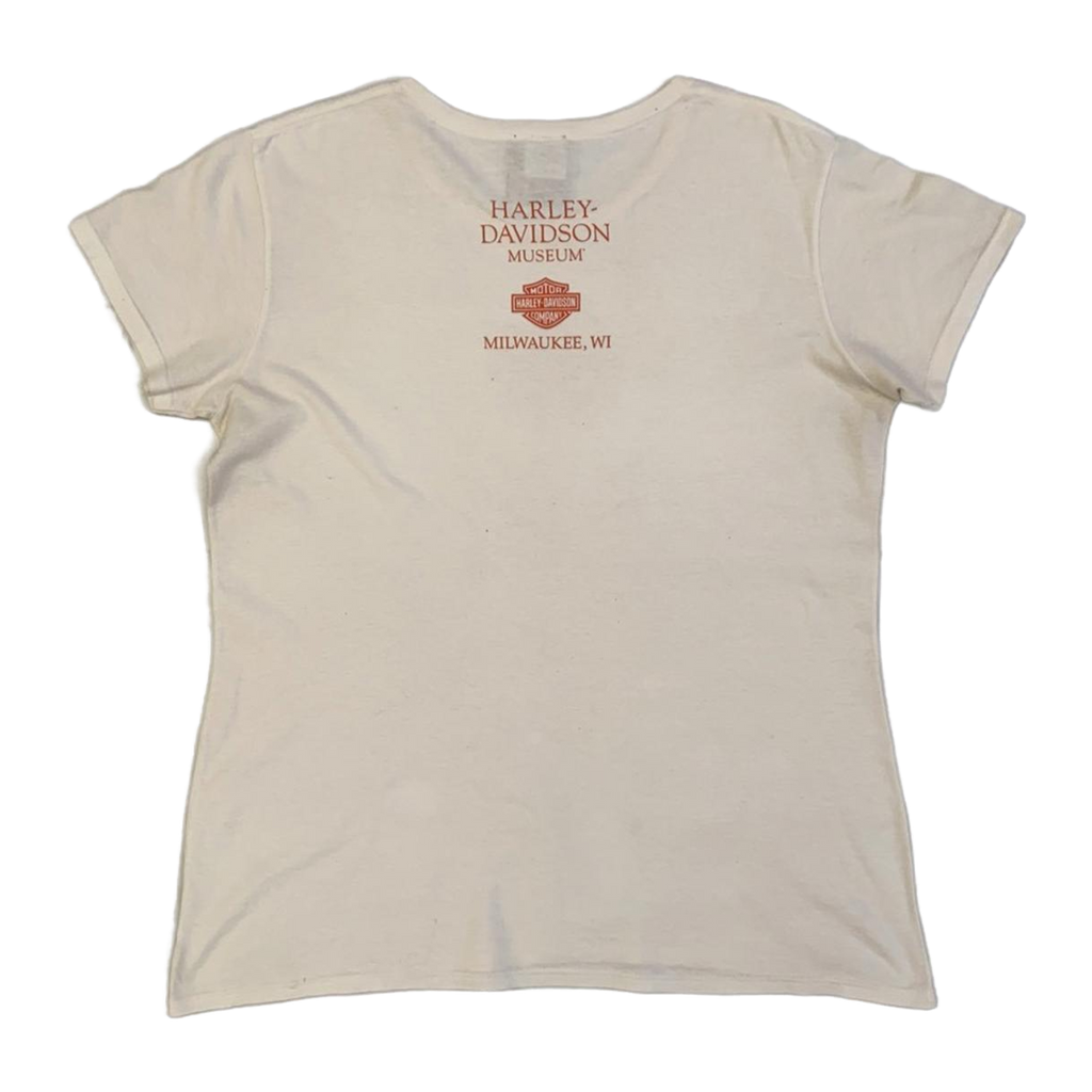 1621 Harley Davidson Women's Studded Skull Short Sleeve T Shirt White XL