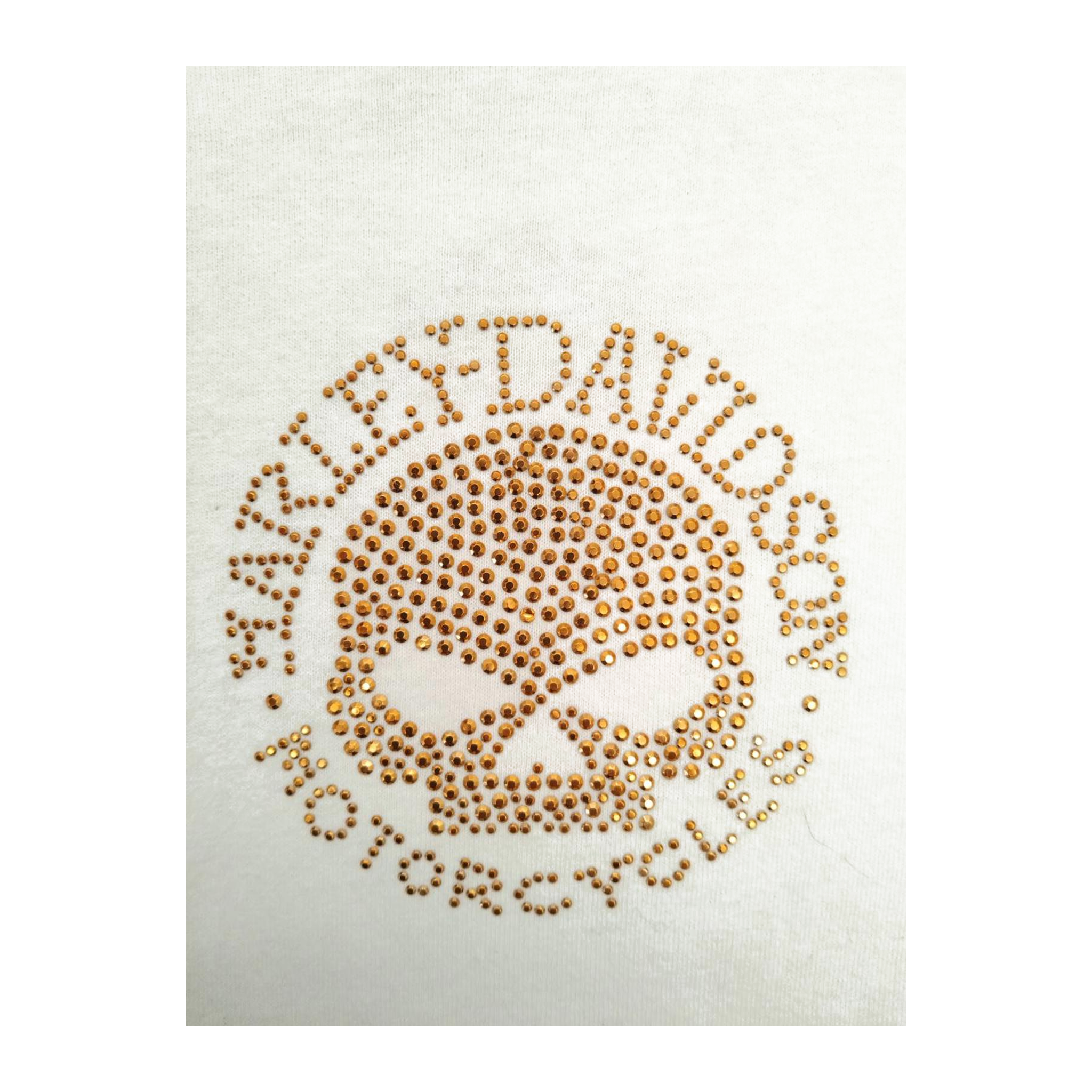 1621 Harley Davidson Women's Studded Skull Short Sleeve T Shirt White XL