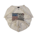 1622 Harley Davidson Women's American Flag Short Sleeve T Shirt White XL