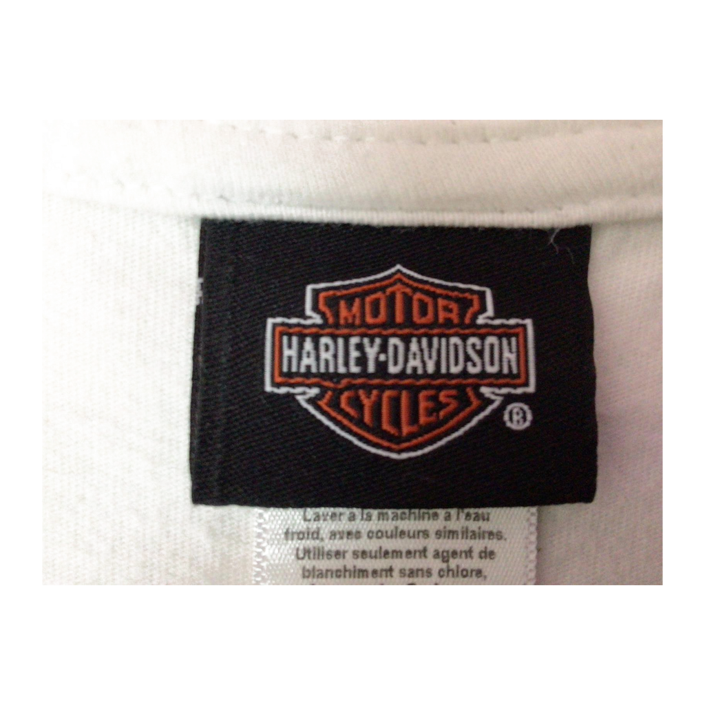 1622 Harley Davidson Women's American Flag Short Sleeve T Shirt White XL