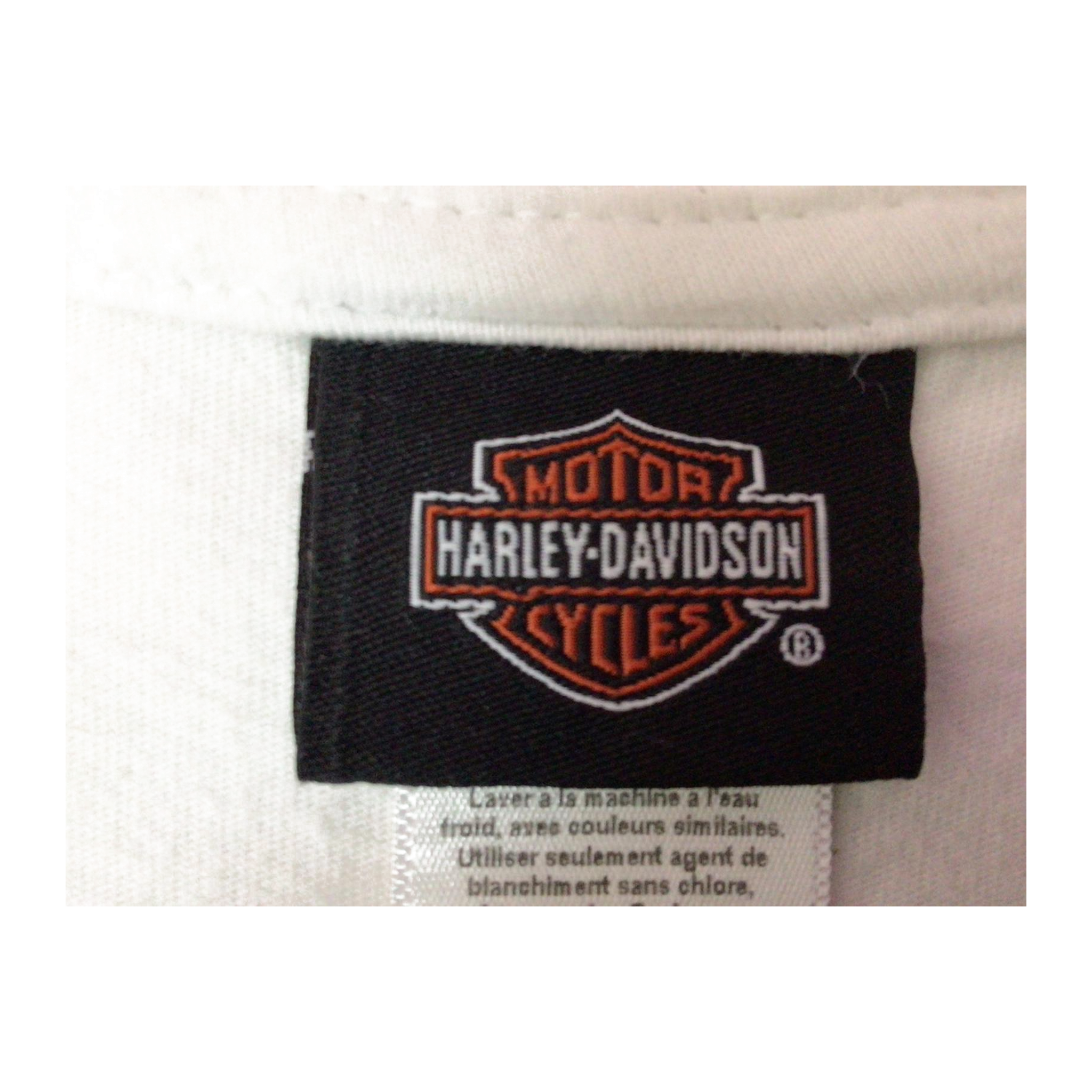 1622 Harley Davidson Women's American Flag Short Sleeve T Shirt White XL